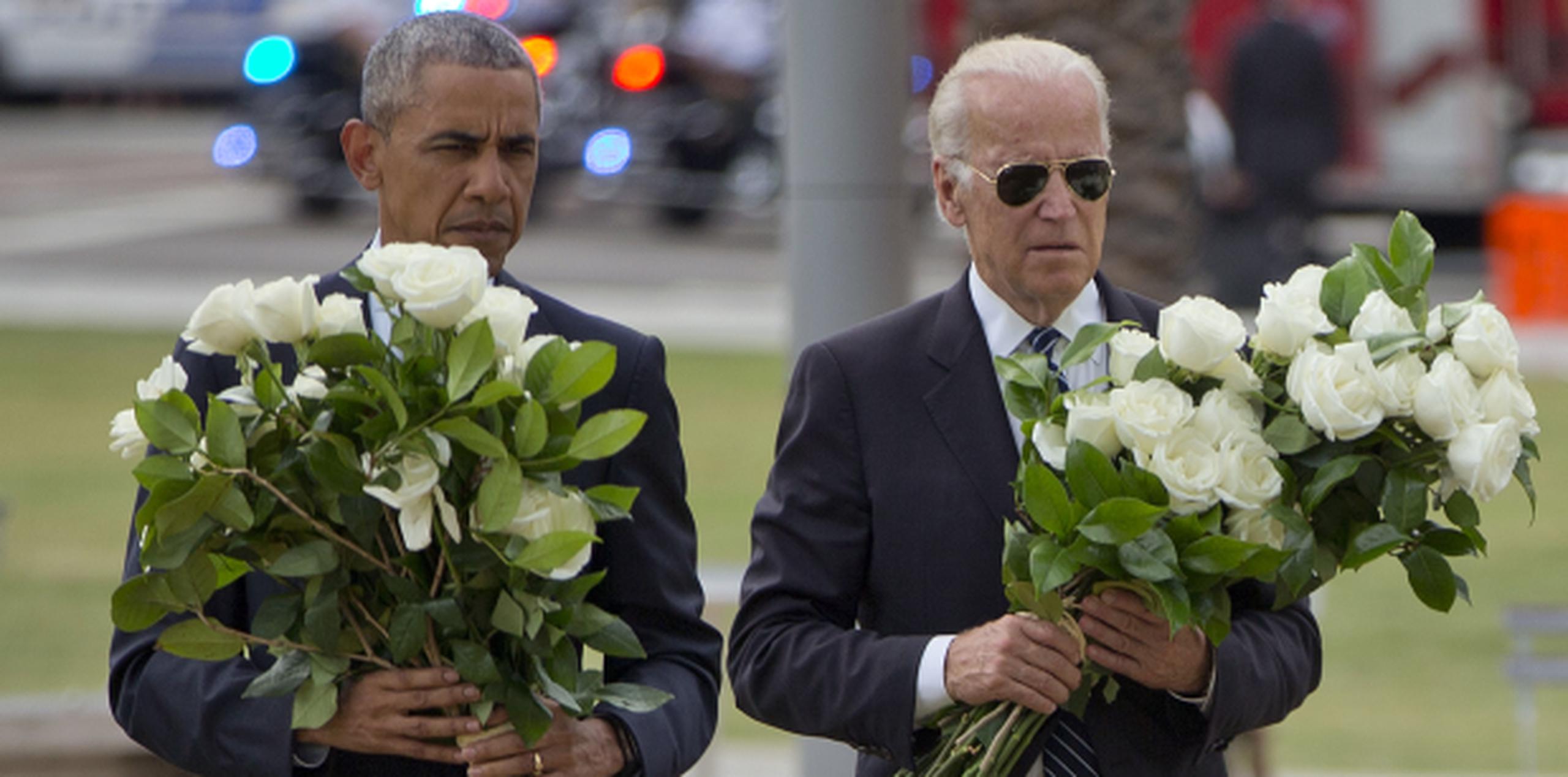 Obama estuvo en Orlando junto a Joe Biden para rendir tributo a las víctimas del tiroteo en Orlando. (Prensa Asociada)