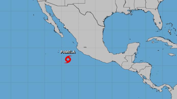 Tormenta tropical Pamela en el Pacífico. (NOAA)