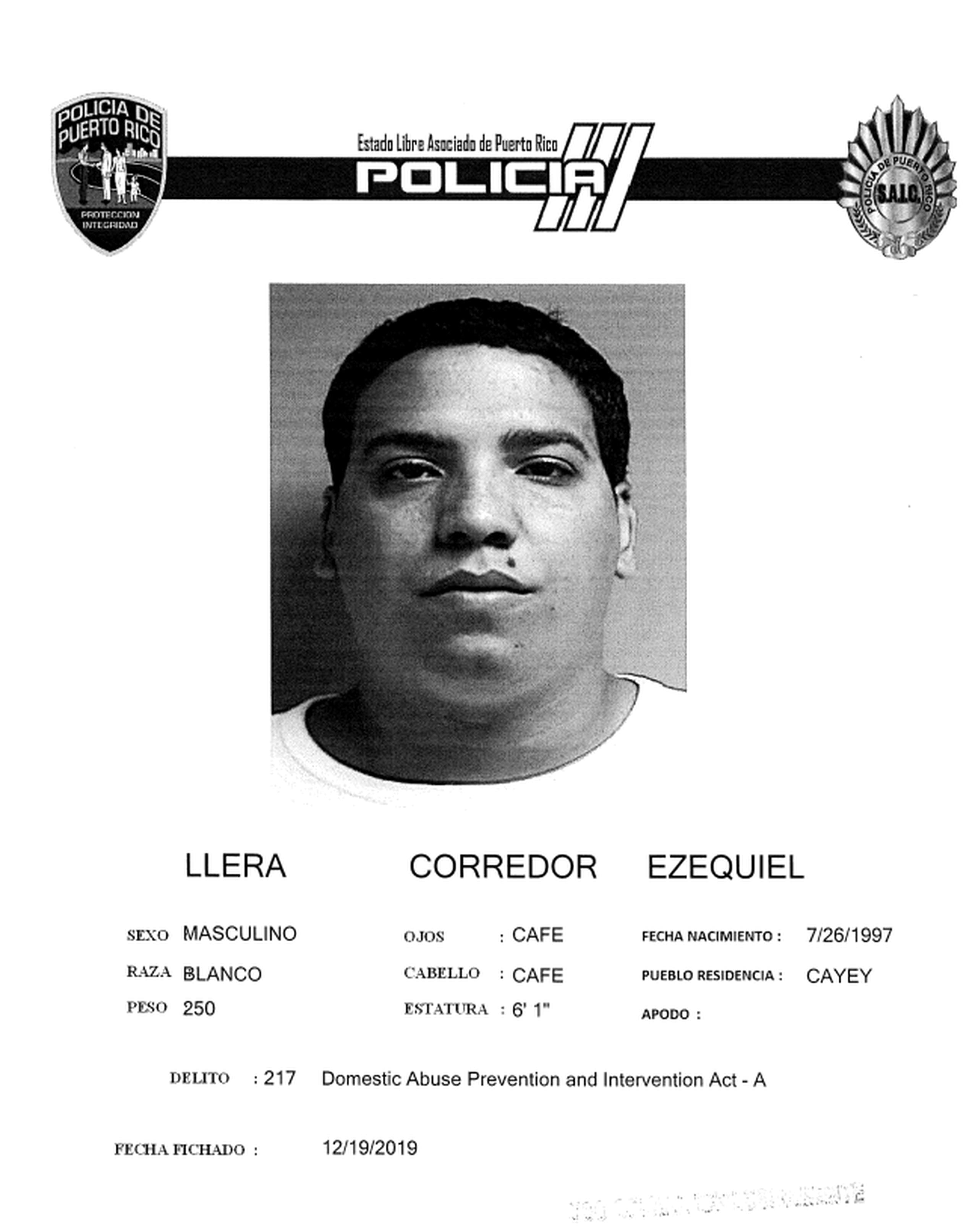 Ficha de Ezequiel Lleras Corredor, hombre asesinado en Cayey