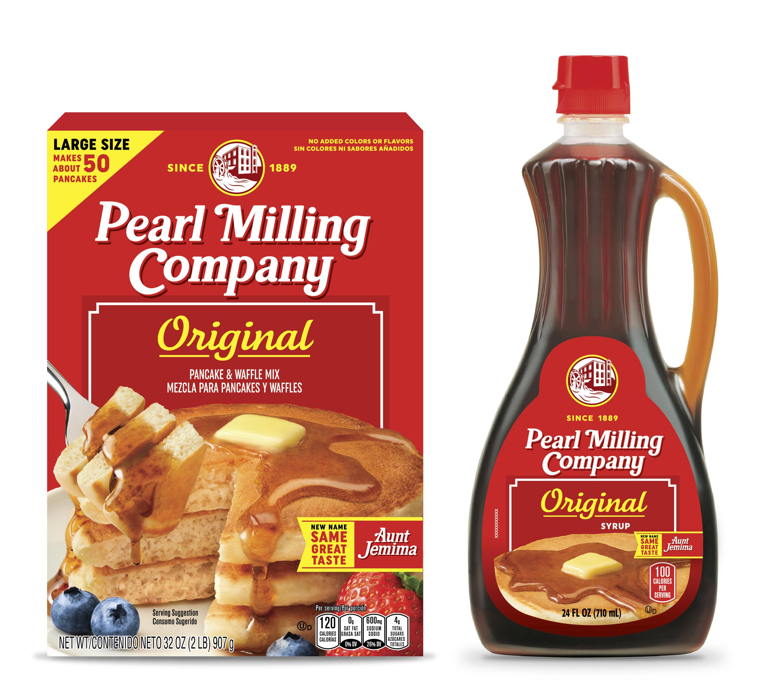 En esta imagen cortesía de PepsiCo, Inc., se ve la mezcla para panqueques y el jarabe Pearl Milling Company de Quaker Oats, conocido previmanete como la marca de Aunt Jemima.