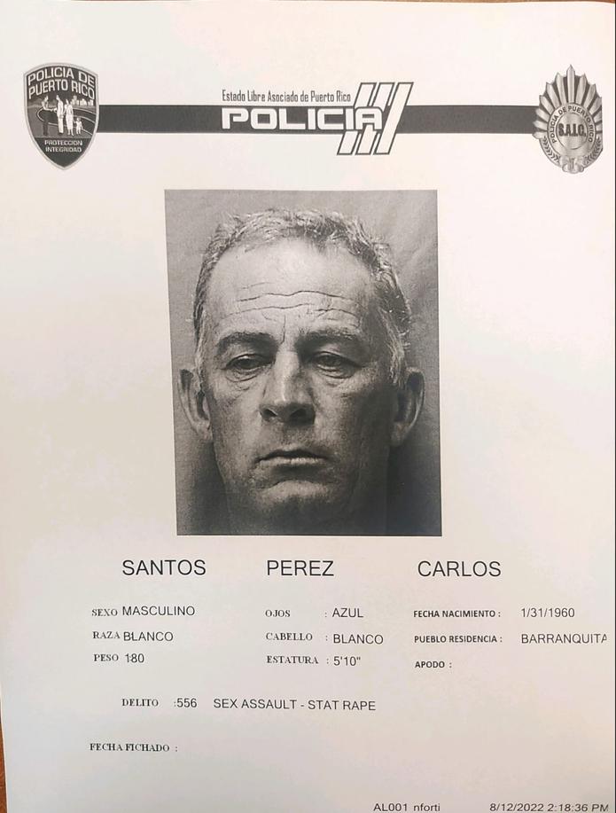 Carlos Santos Pérez fue acusado por incumplir con su obligación de inscribirse en el Registro de Ofensores Sexuales.