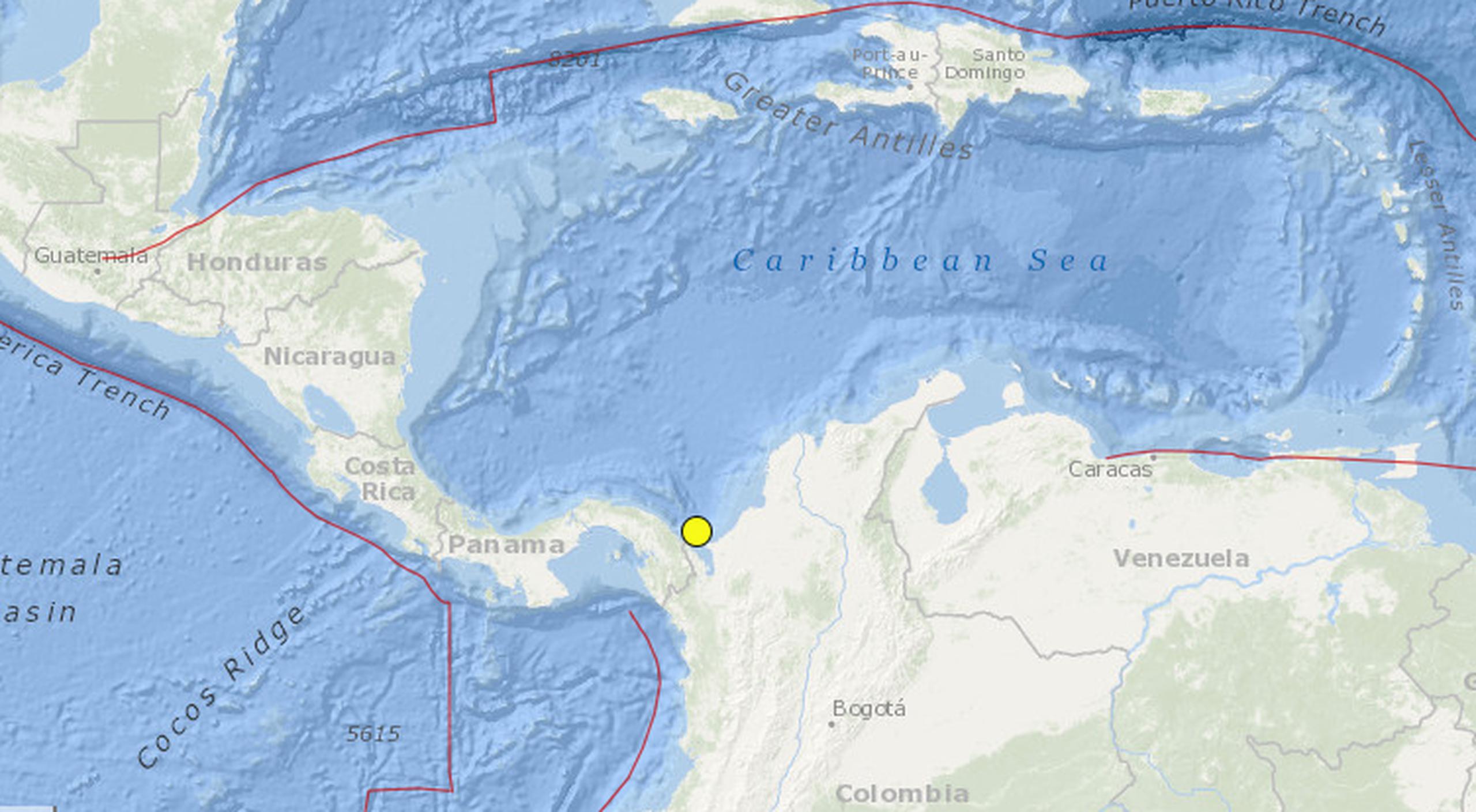 El epicentro se ubicó a unos 41 kilómetros (25 millas) al noreste de Puerto Obaldía, Panamá, con una profundidad de 10 kilómetros (6 millas).