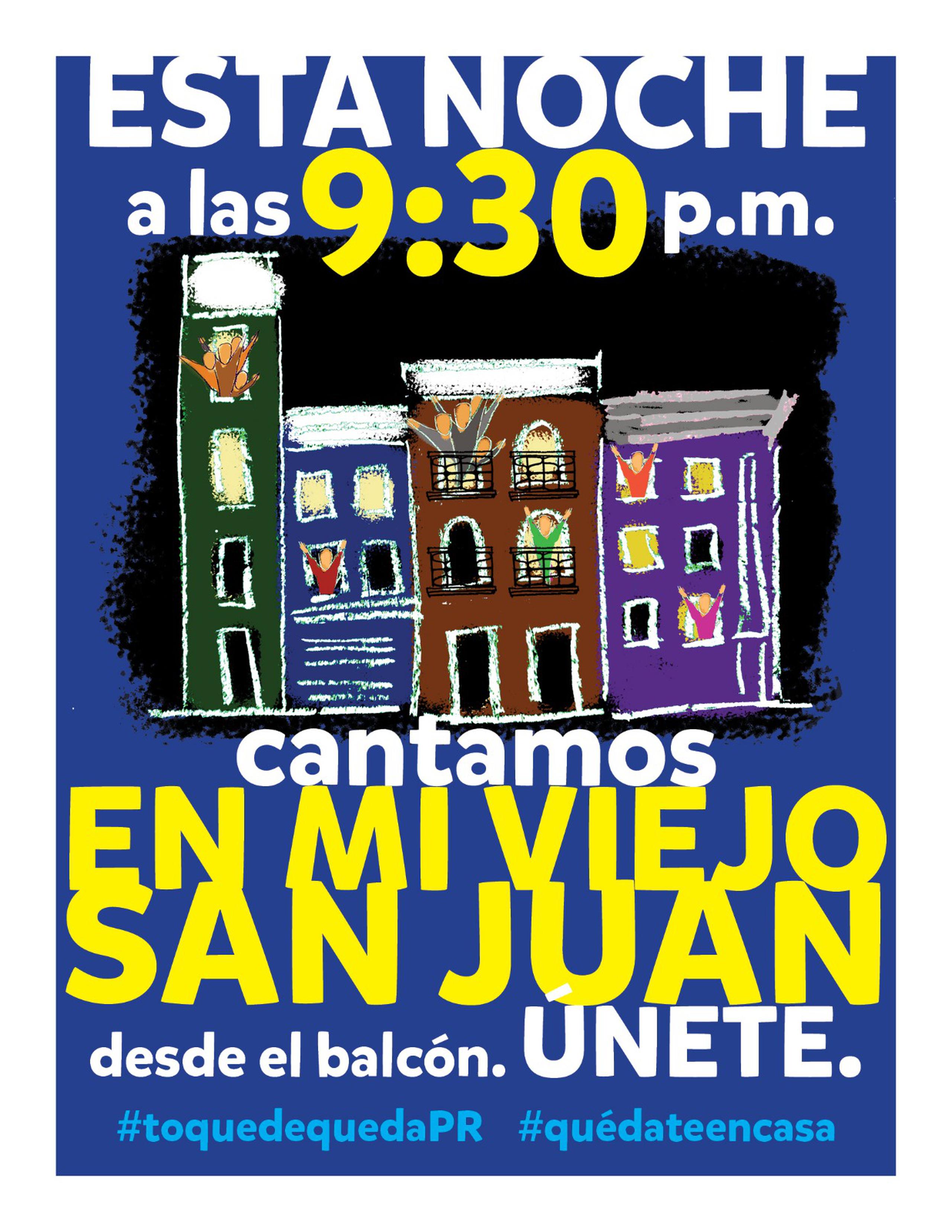 Los residentes del Viejo San Juan se unen esta noche a los cánticos comunitarios iniciados en Italia y España.