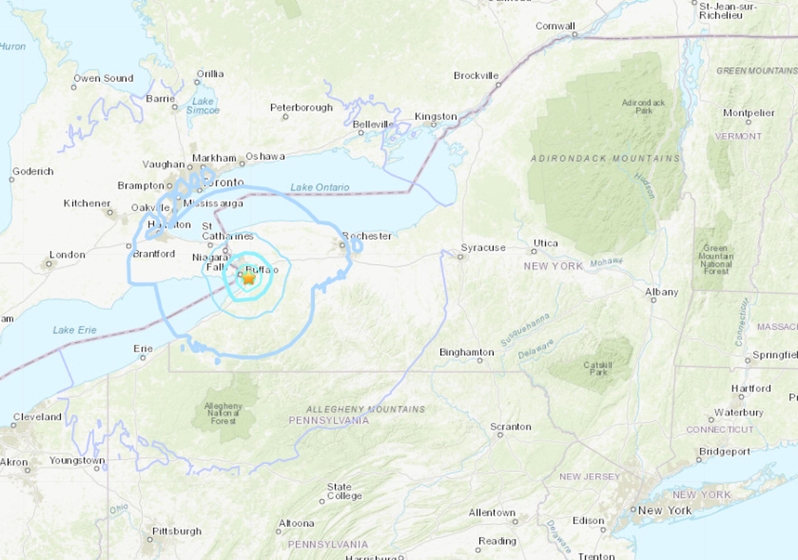Los sismos pequeños no son inusuales en el norte del estado de Nueva York, pero rara vez se sienten con tanta fuerza.