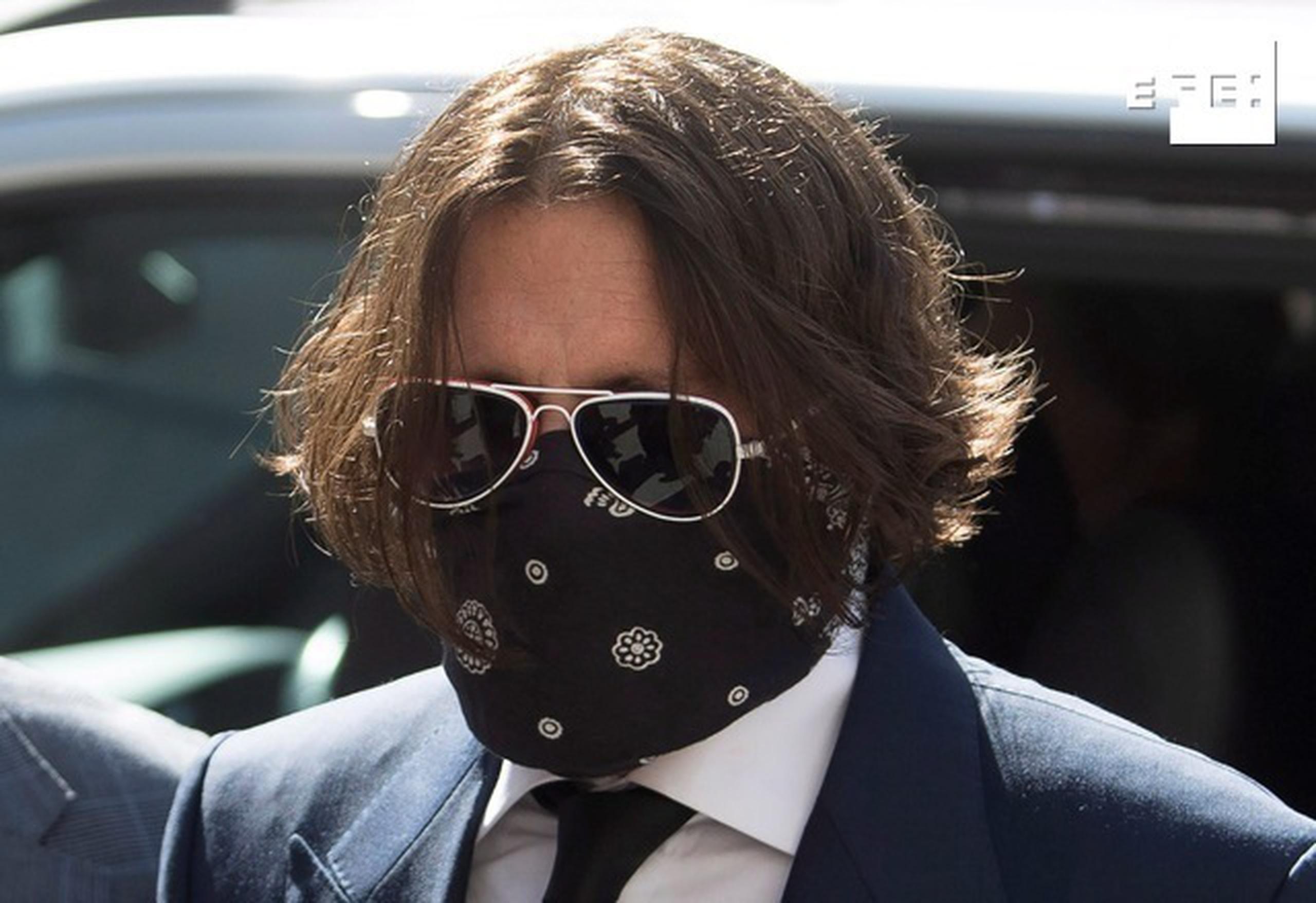 El actor estadounidense Johnny Depp a su llegada al Tribunal Superior de Londres. EFE/ Neil Hall
