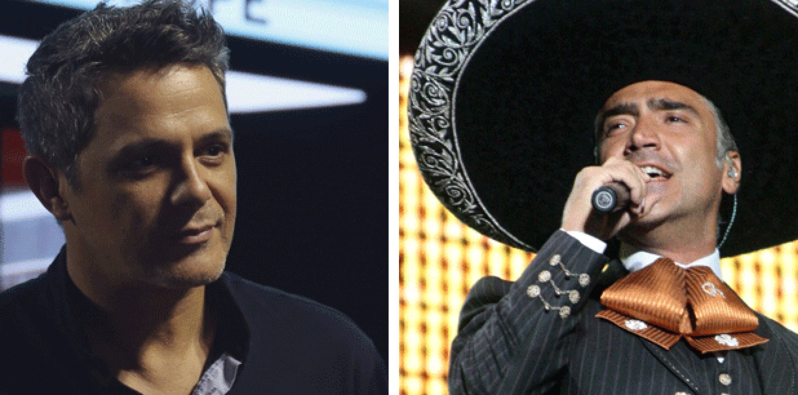 El mexicano Alejandro Fernández (derecha) canta por primera vez con Alejandro Sanz en una versión del segundo sencillo de "Sirope". (Archivo)