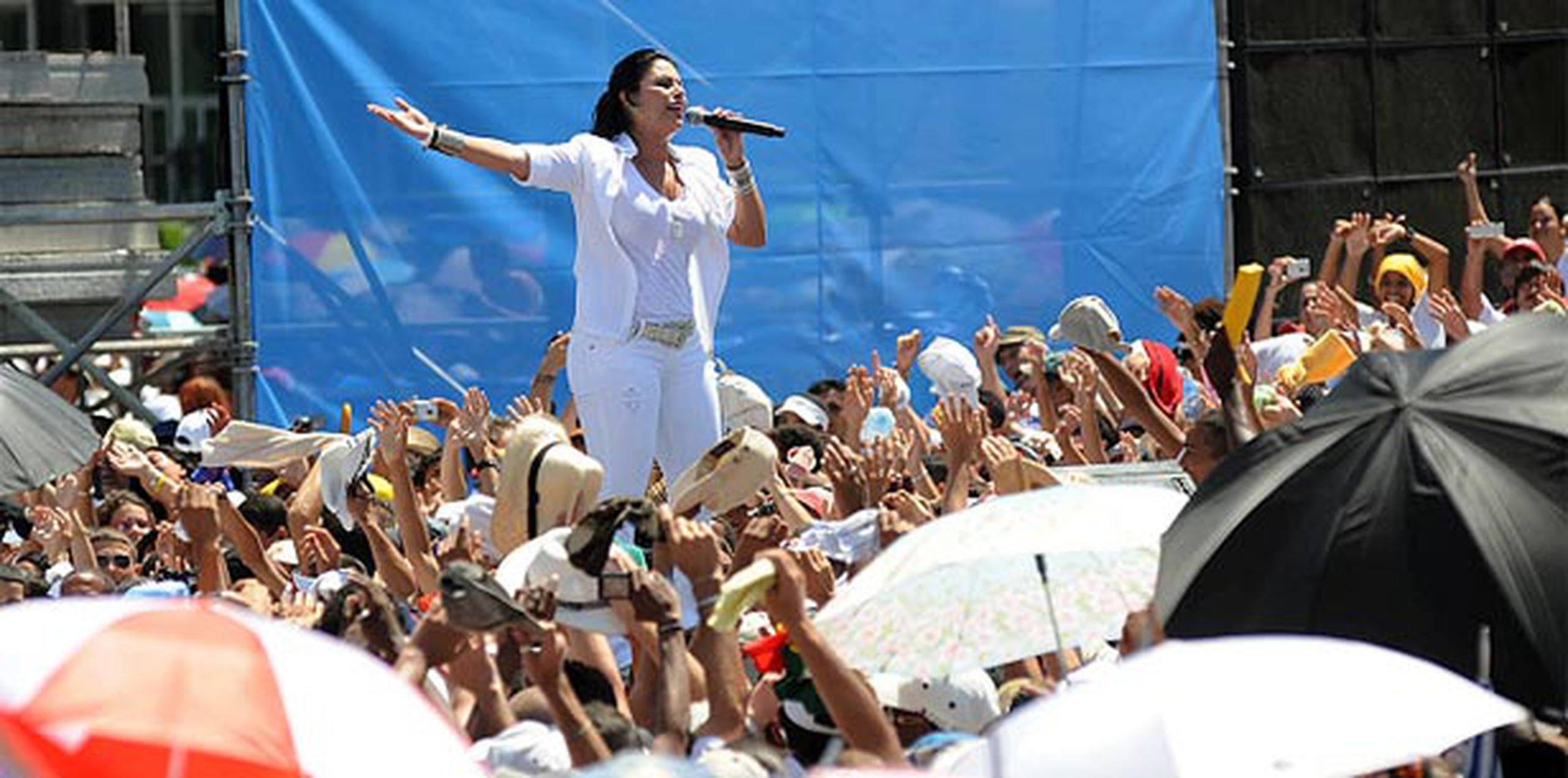 En el 2009, Olga Tañón se presentó en la segunda edición del concierto “Paz sin fronteras” en la Plaza de la Revolución de la Habana, en Cuba. (Archivo)