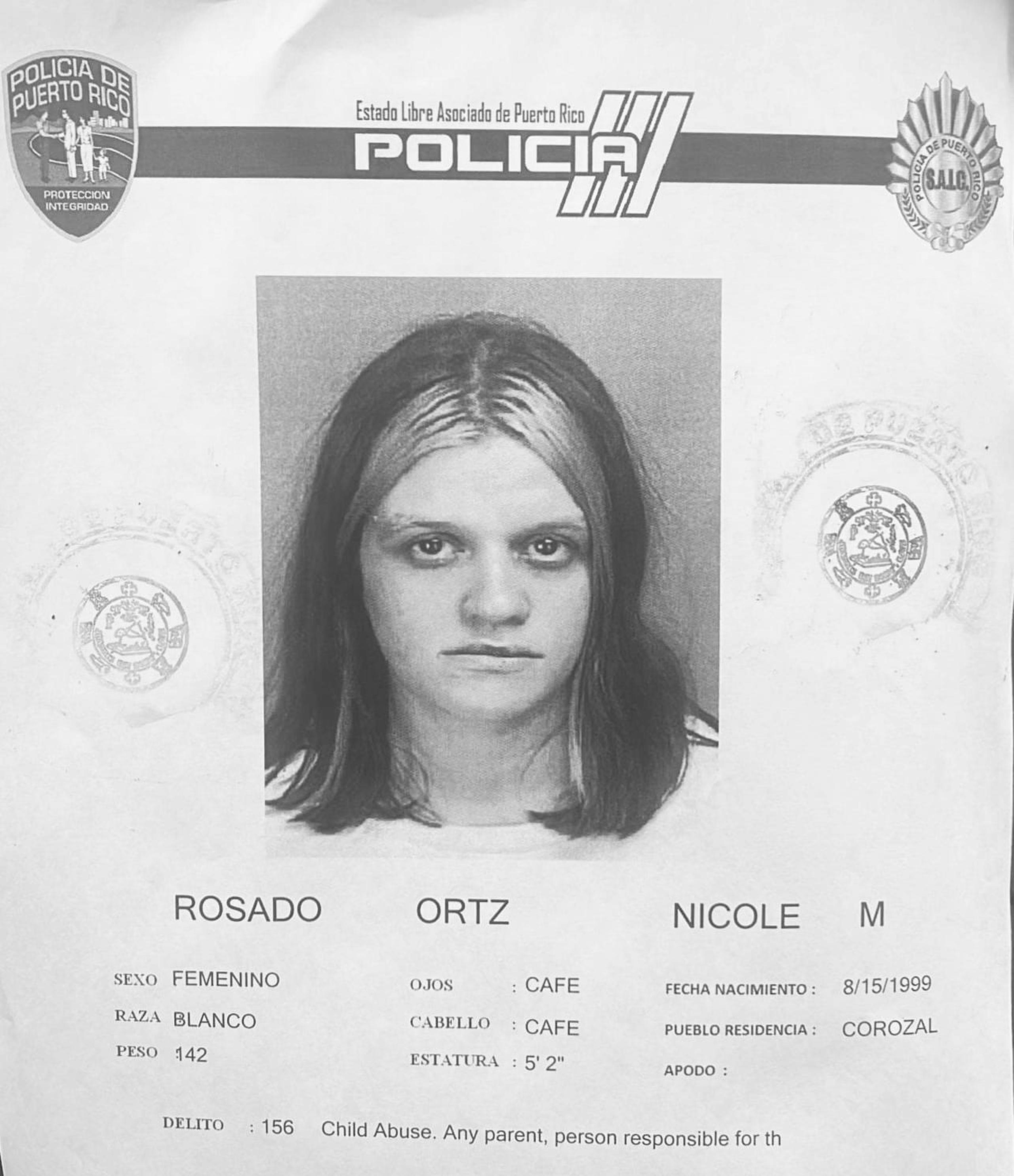 Nicole M. Rosado Ortiz enfrenta un cargo de maltrato de menores.