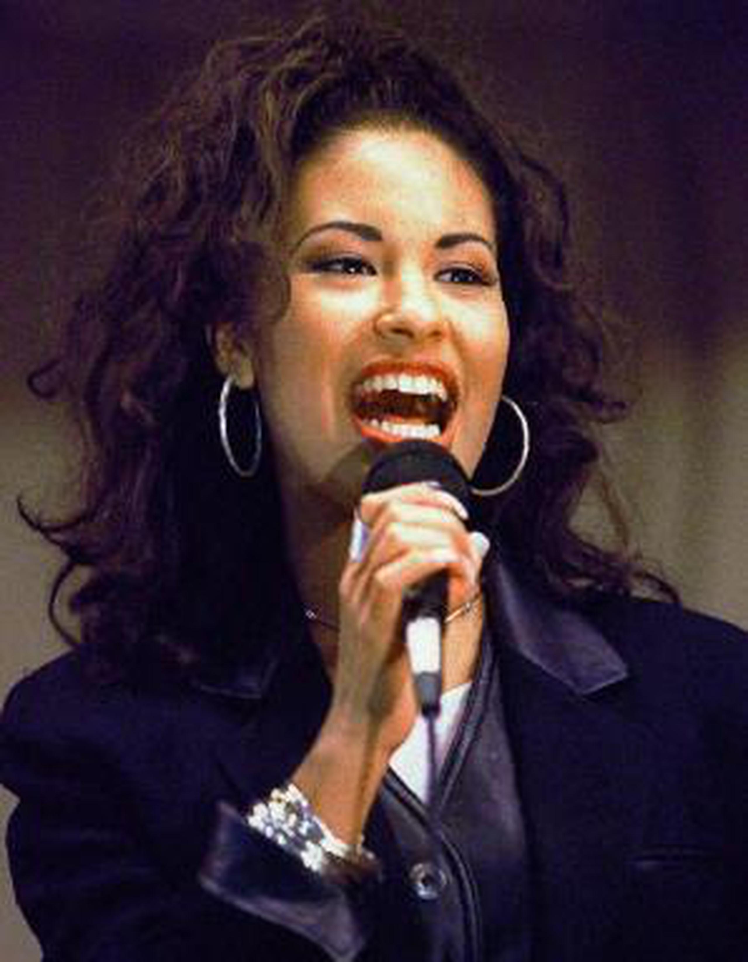 Selena Quintanilla en una presentación el 14 de noviembre de 1994. (Archivo)