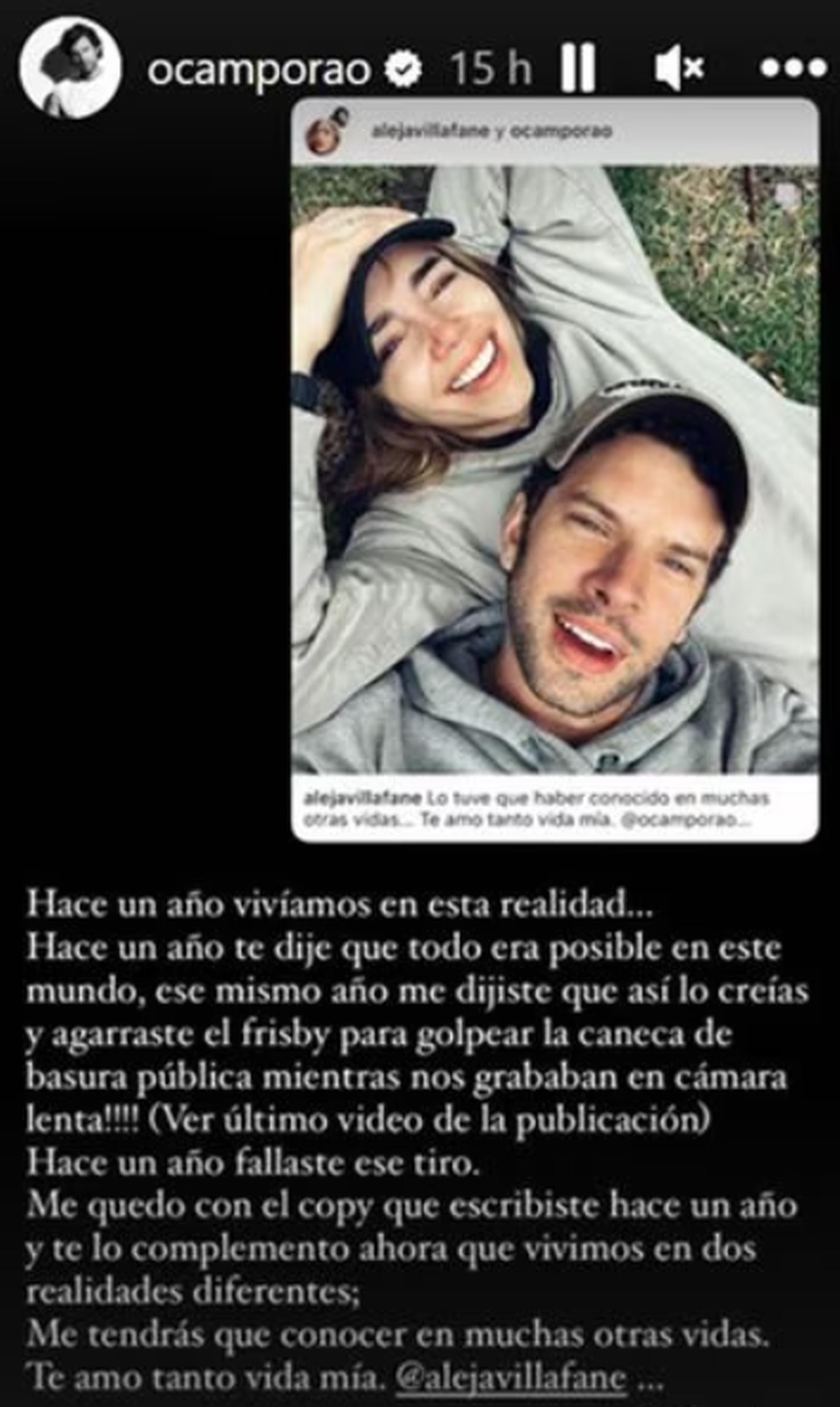 Novio de Alejandra Villafañe le dedica conmovedor mensaje tras la muerte de la actriz.