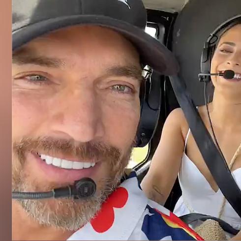 Novia de Julián Gil descubre a Puerto Rico en helicóptero