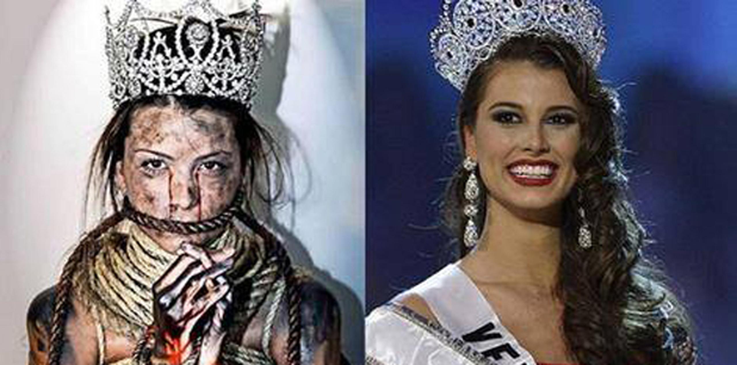 La Miss Universo 2009 posó para el lente del fotógrafo Daniel Bracci como parte de la campaña “Tu voz es tu poder”. (Archivo)