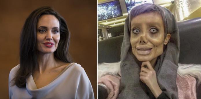 Angelina Jolie y Sahar Tabar. (Darryl Dyck / The Canadian Press vía AP / Instagram)