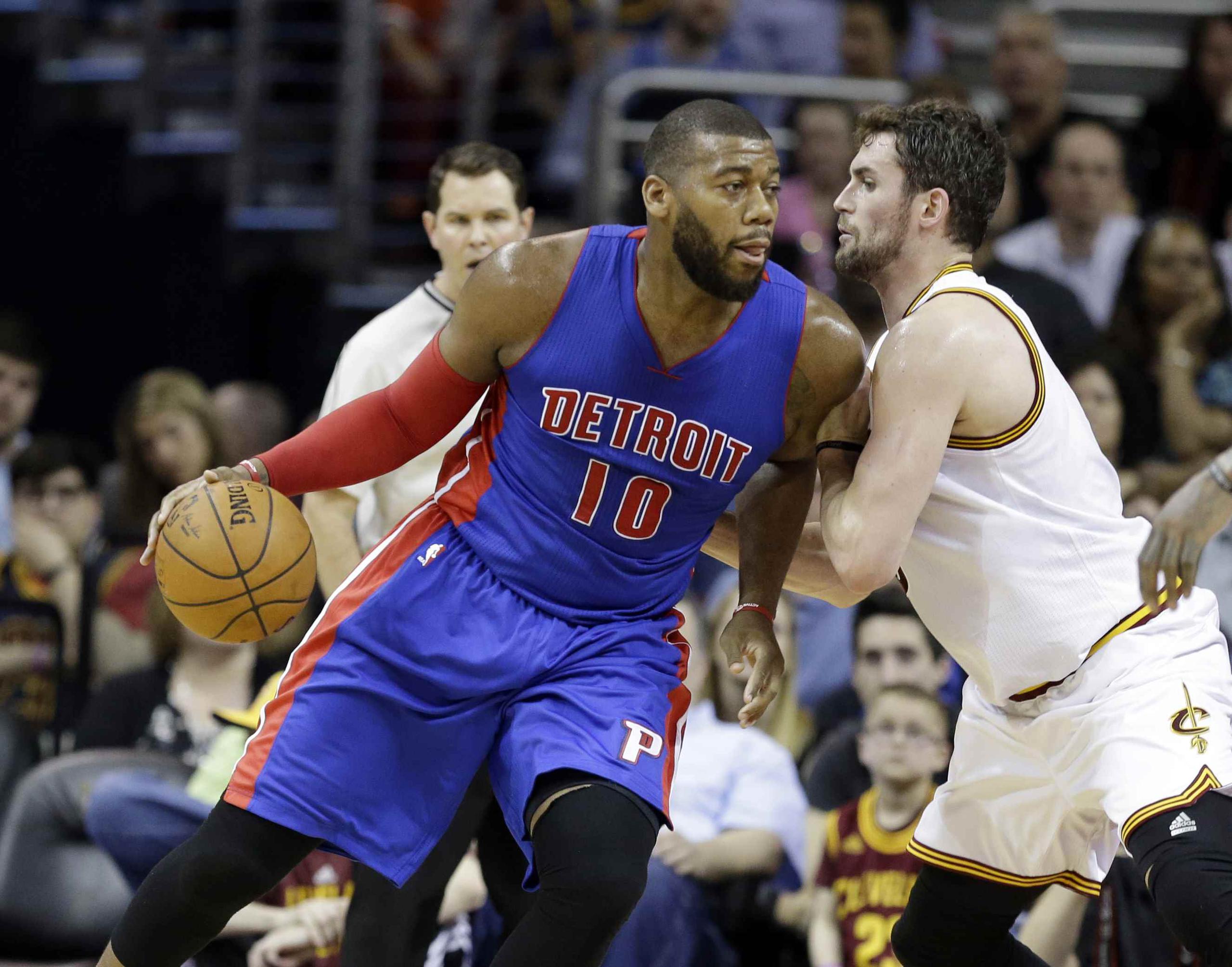 Greg Monroe averaged 15.9 points and 10.2 rebounds with the Detroit Pistons last year.  (AP)