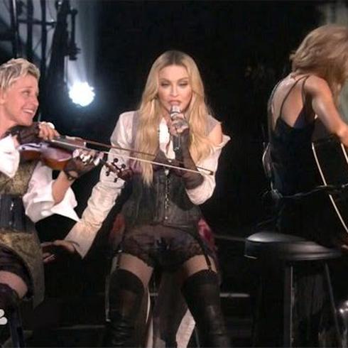 Ellen "comparte" tarima con Madonna y Taylor Swift