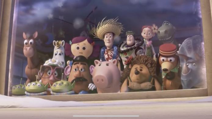 Algunos personajes de Toy Story en el video "Separados pero juntos"