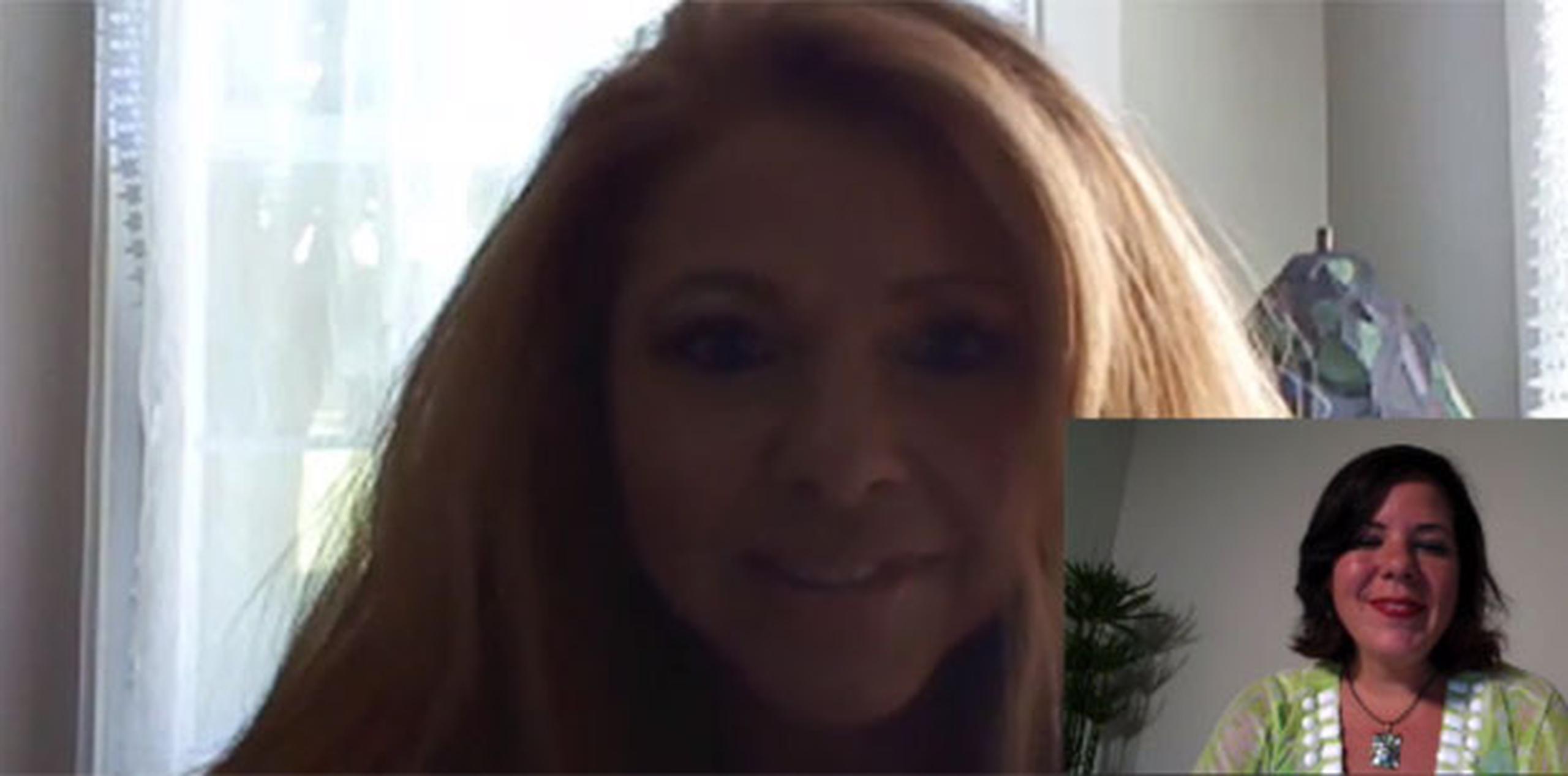 Vicki Monroe realizó una sesión con Alejandra Jover Tovar (en el recuadro). (skype)