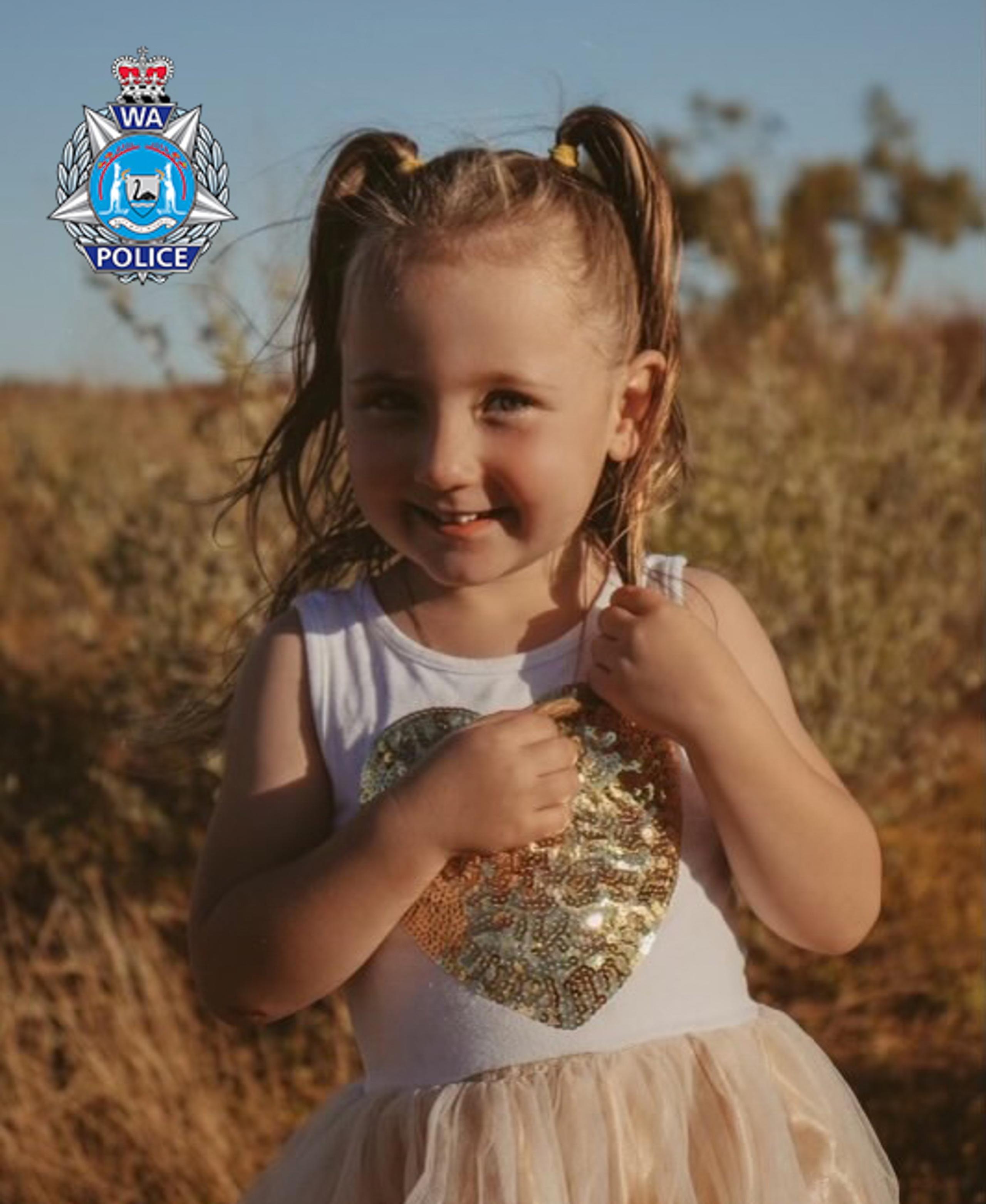 Imagen facilitada por la policía australiana de la niña Cleo Smith.