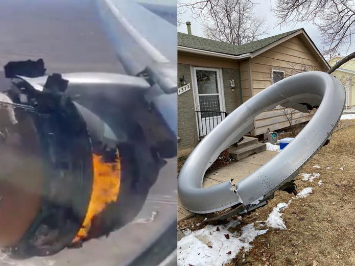 Avión sufre problemas con un motor y sus restos caen en Colorado.