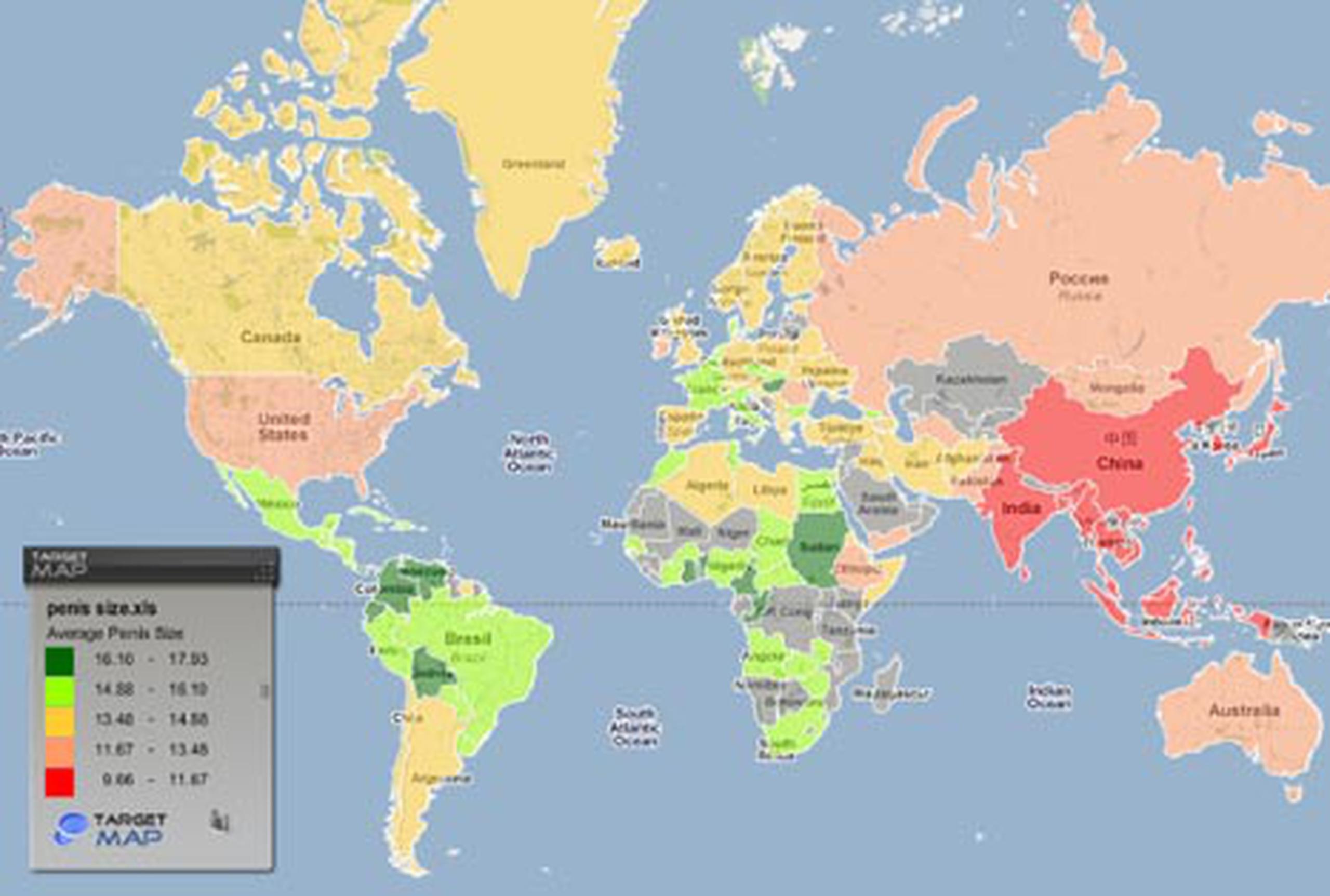 Boricuas en los primeros 20 del mapa mundial del tamaño de penes