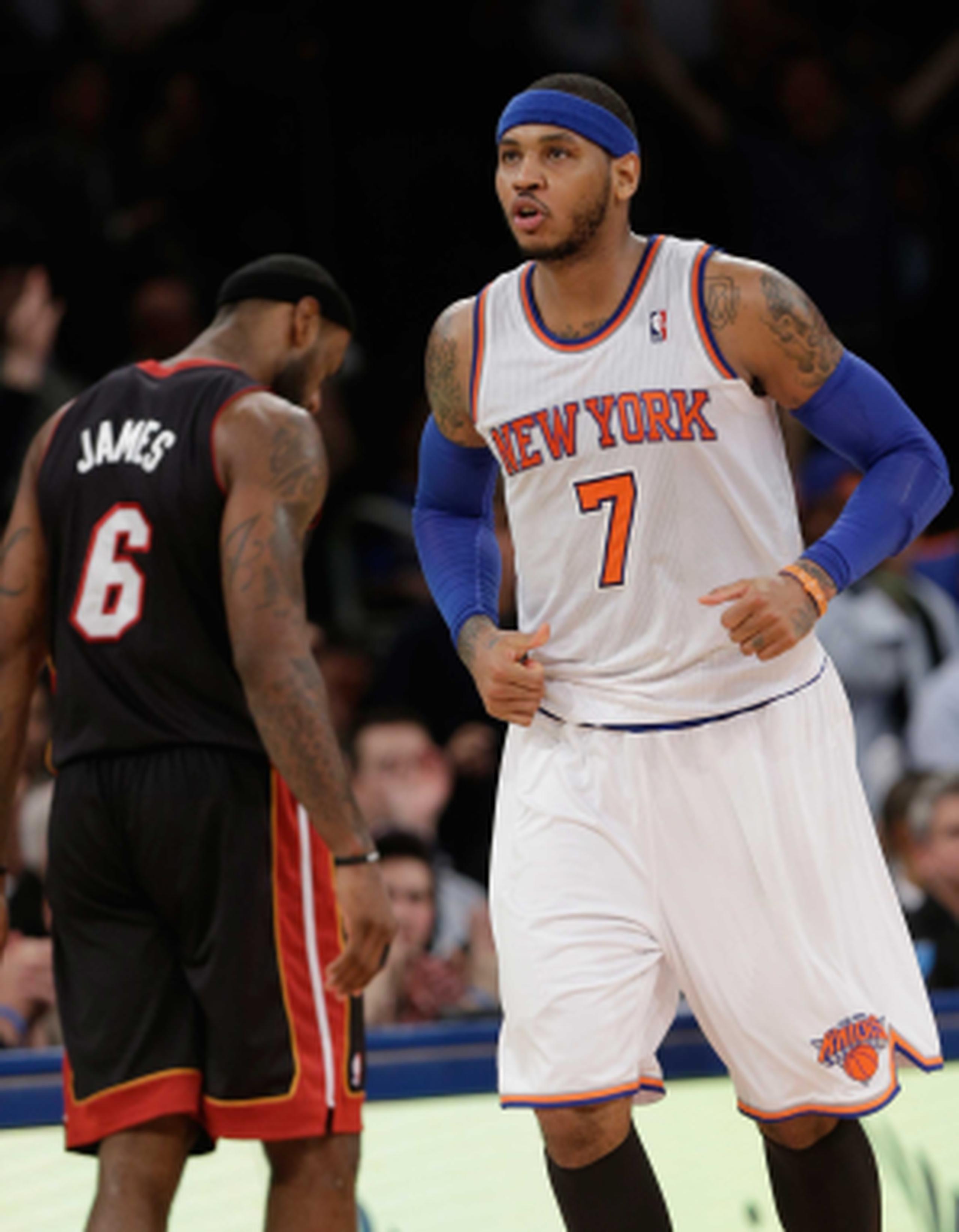 Carmelo Anthony aportó 24 puntos por la causa de los Knicks en el partido. (AP / Frank Franklin II)