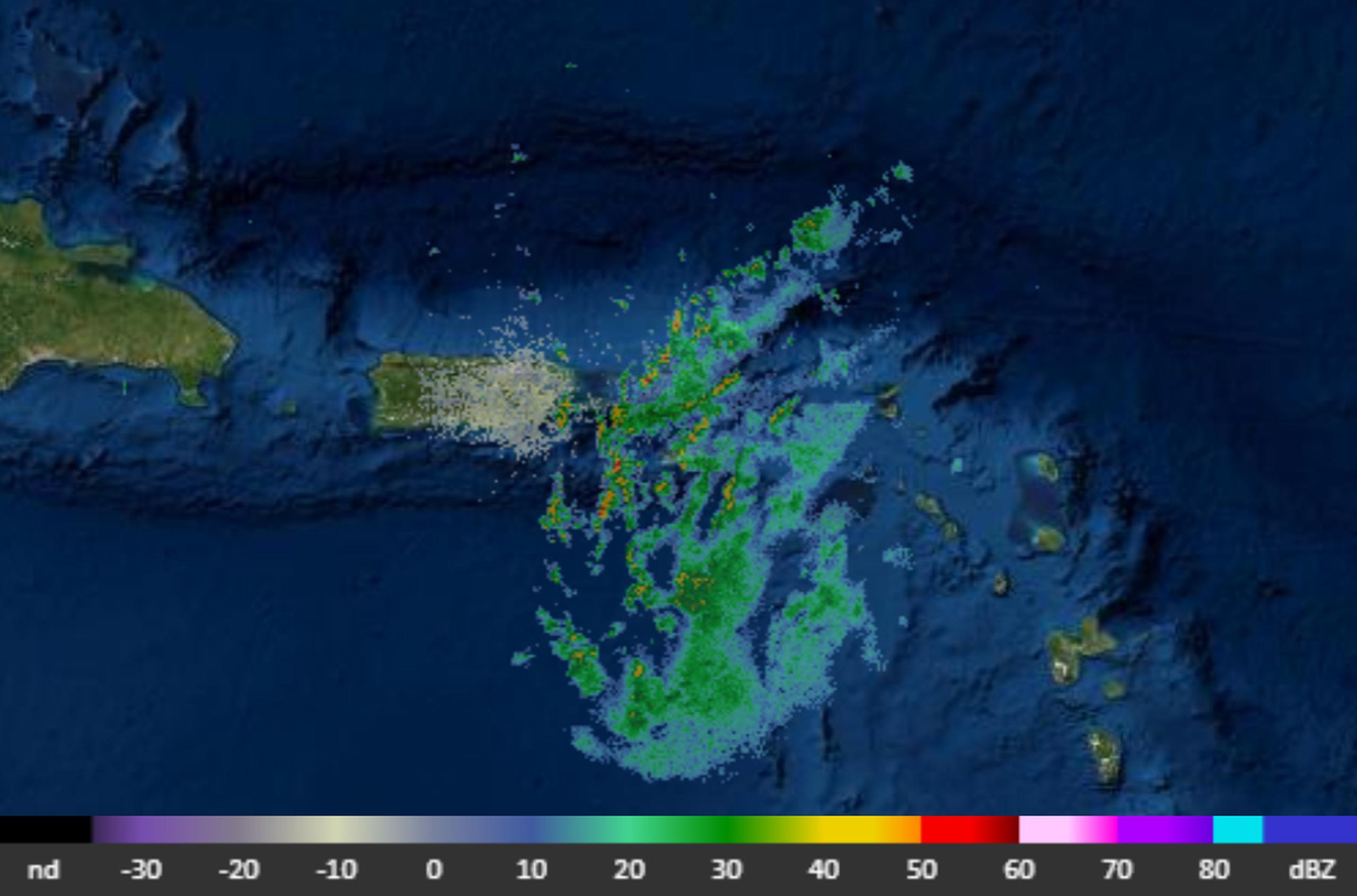 Imagen de radar doppler a las 10:45 de la mañana. (NOAA)