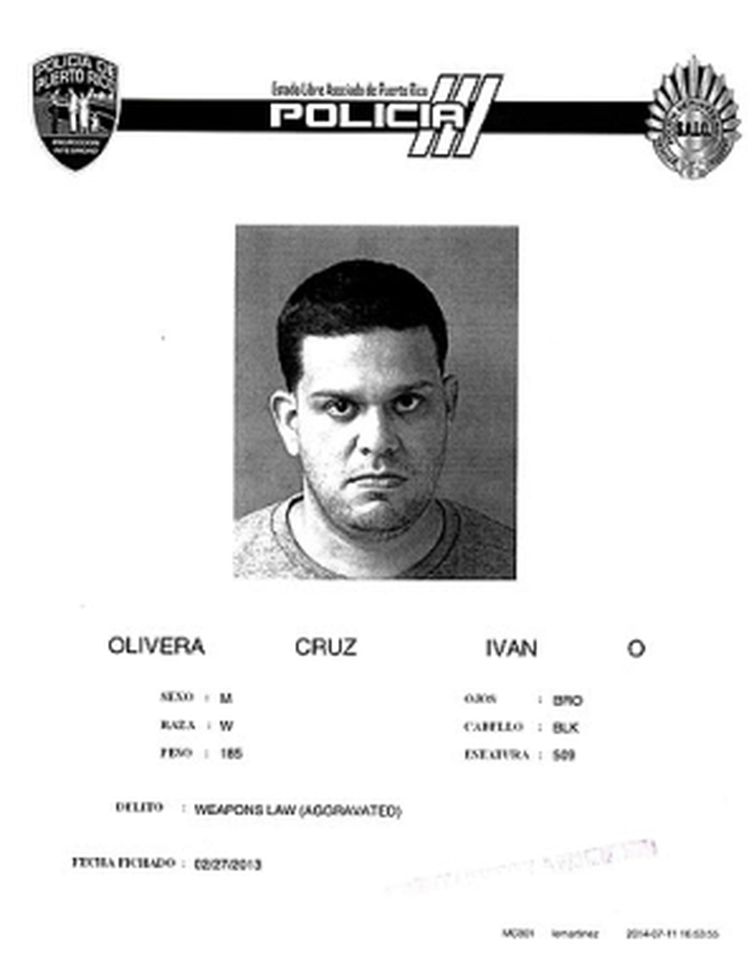 El delincuente, identificado como Iván Orlando Oliveras Cruz, alias Pan Viejo, de 33 años; es residente de Trujillo Alto. (Suministrada)