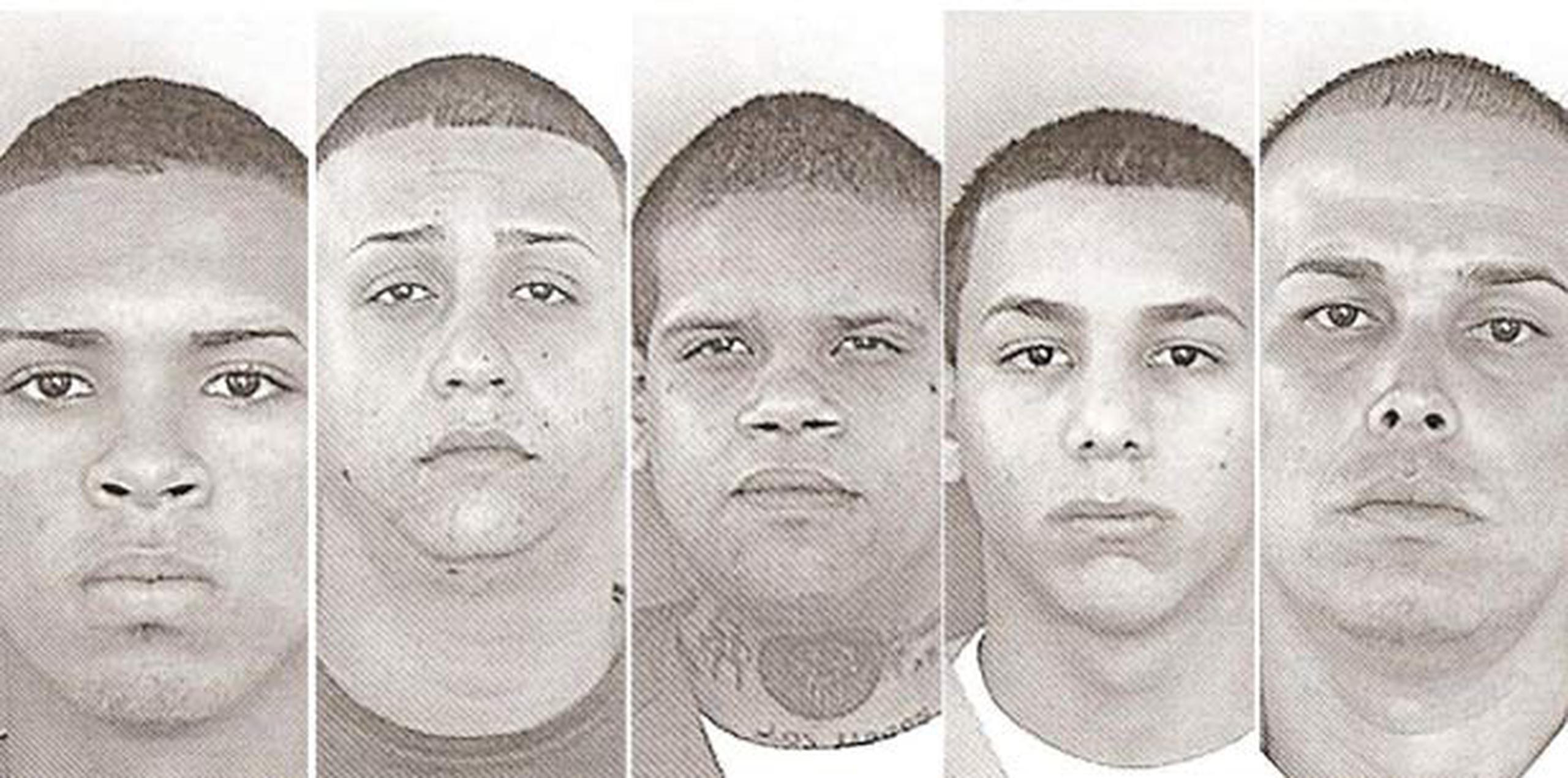 Los cinco jóvenes sentenciados fueron: Ángel D. Morales, Luis Ruiz Luna, Pedro Jiménez Ortiz, Allan J. Soto Camacho y Omar Rodríguez Serrano. (Suministrada)
