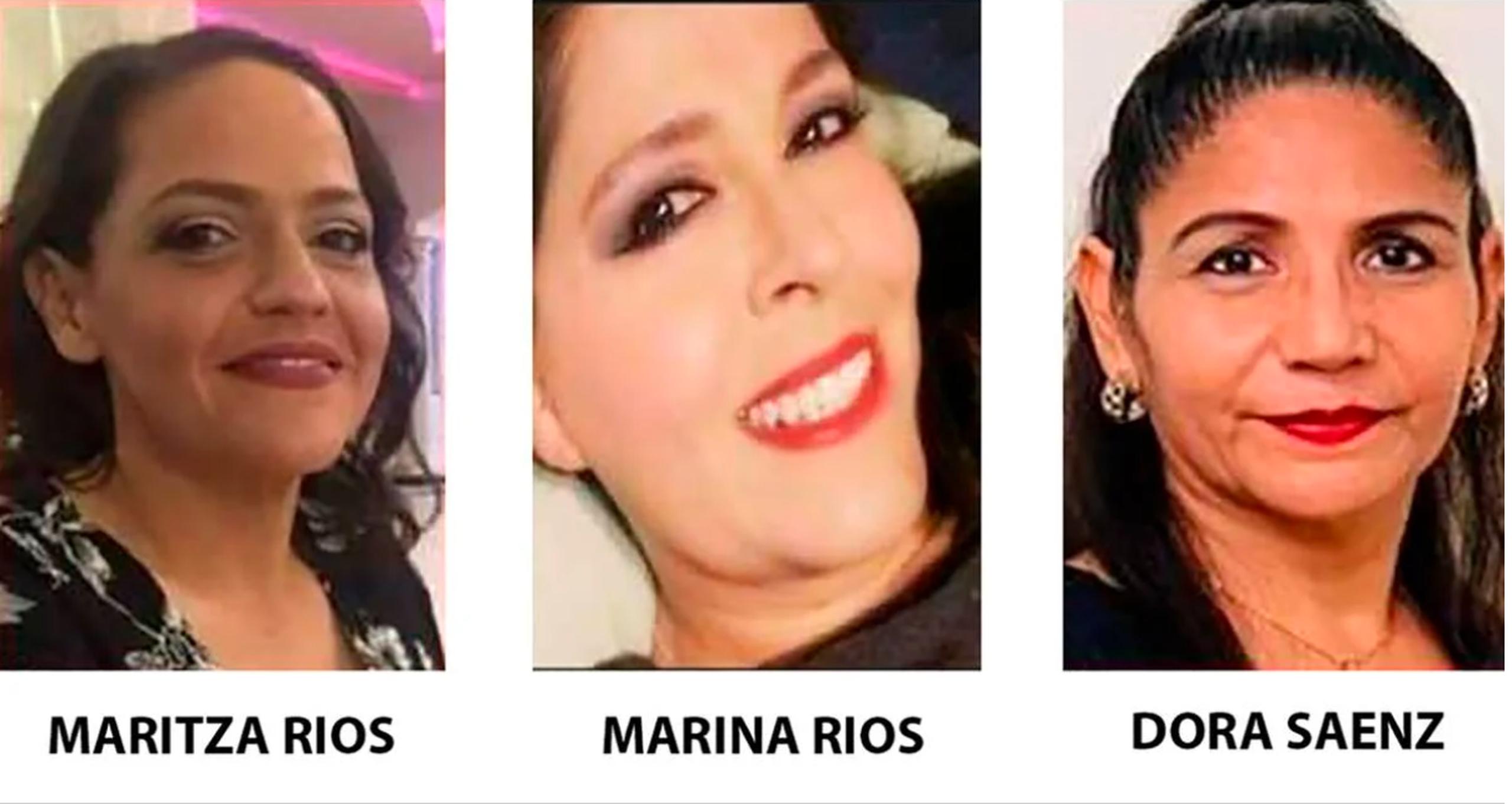 Las tres féminas desaparecidas son: de Maritza Trinidad Pérez Ríos, de 47 años; Marina Pérez Ríos, 48; y su amiga, Dora Alicia Cervantes Sáenz, de 53 años.