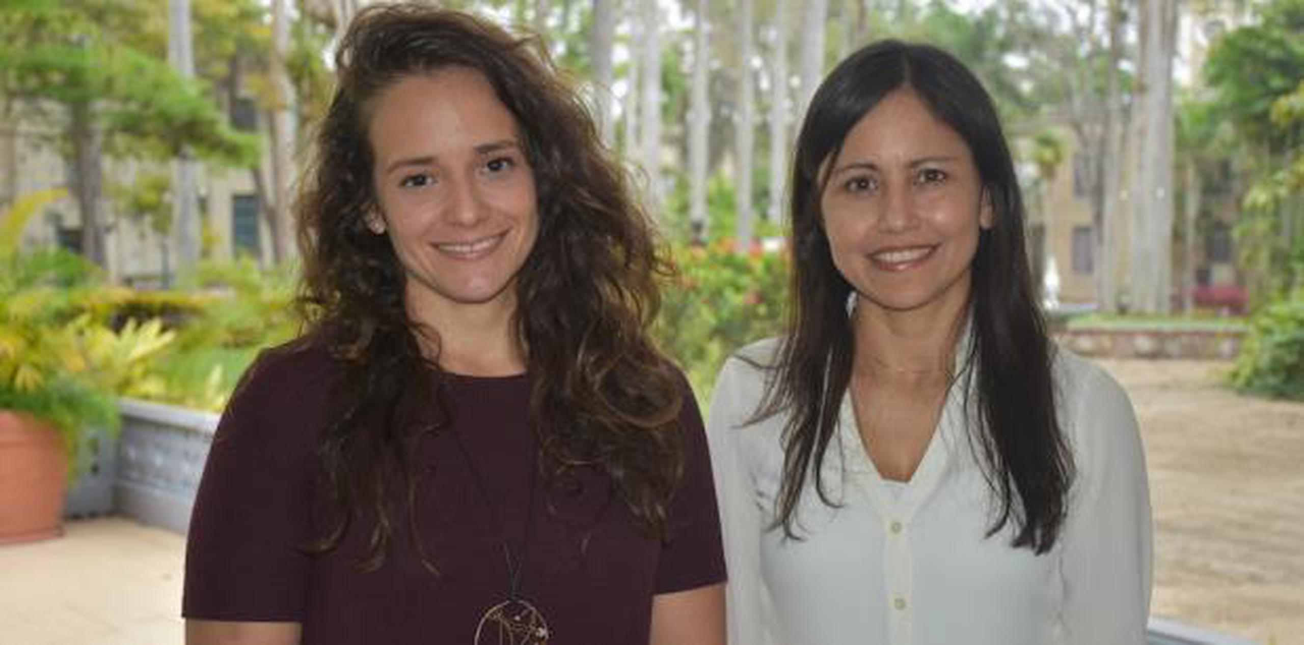 Las profesoras Sylvia Rodríguez Abudo y Heydi Sierra Gil, ofrecen cursos de ingeniería en el Recinto Universitario de  Mayagüez.  (Suministrada)