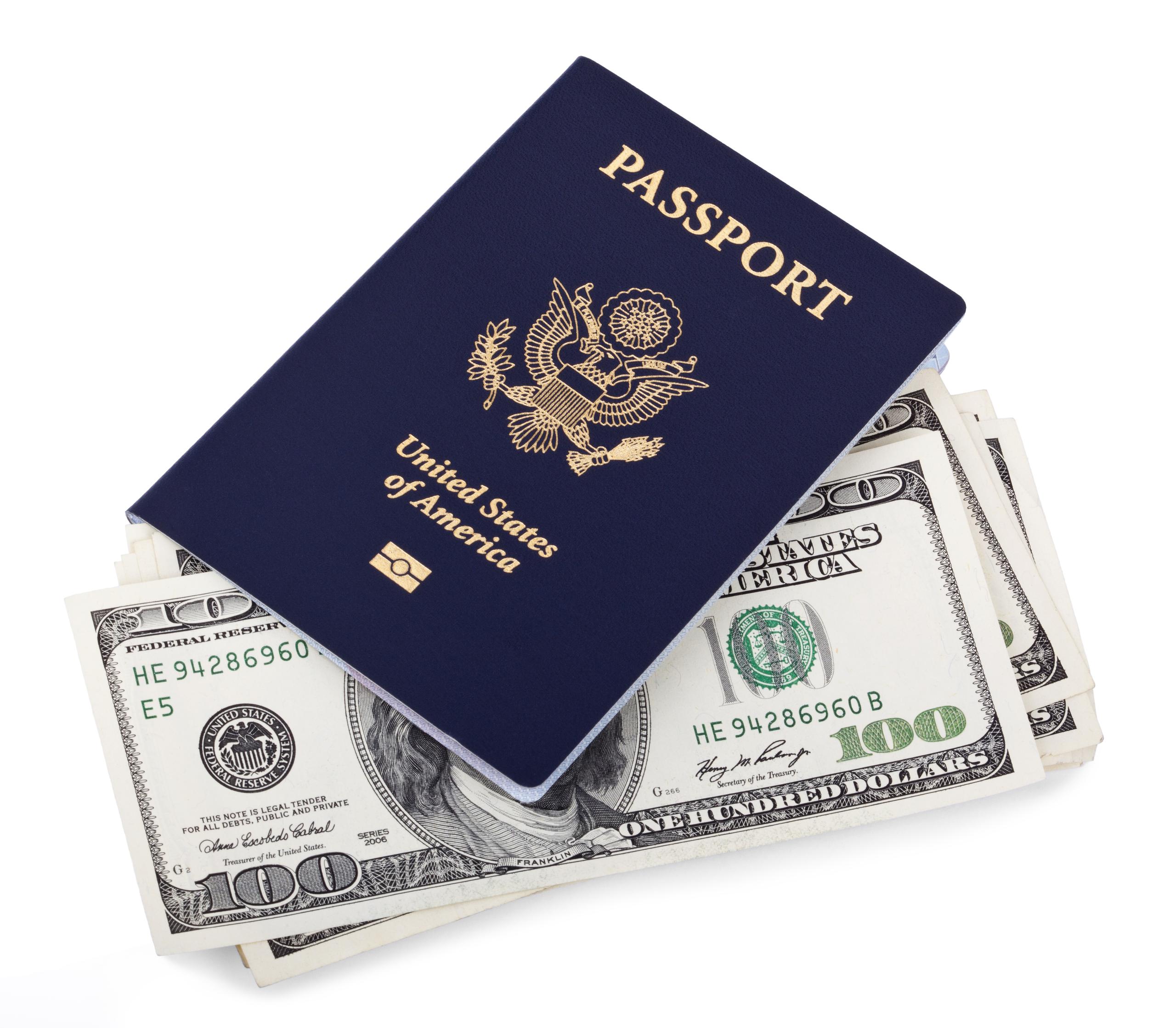 El libro de pasaporte de los Estados Unidos.