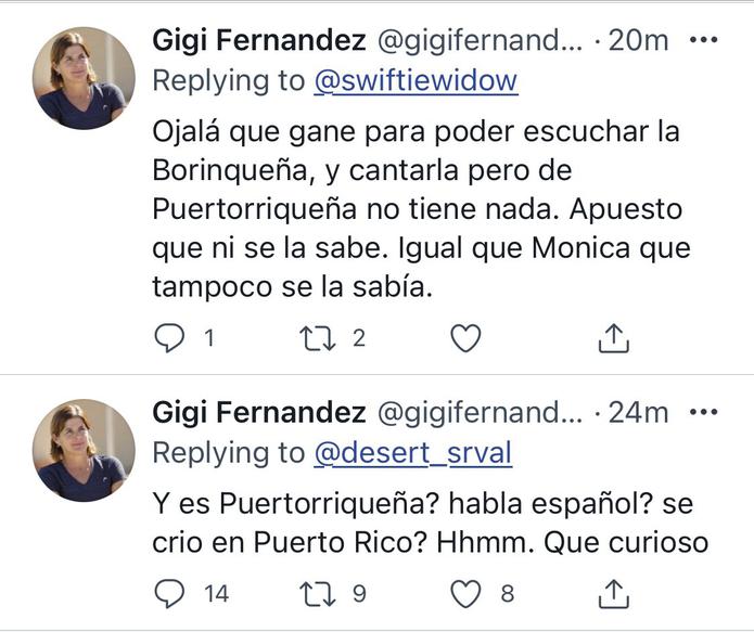 Twitter de Gigi Fernández.