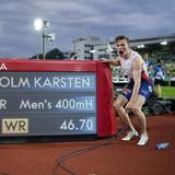 Noruego Karsten Warholm establece récord mundial de 400 con vallas
