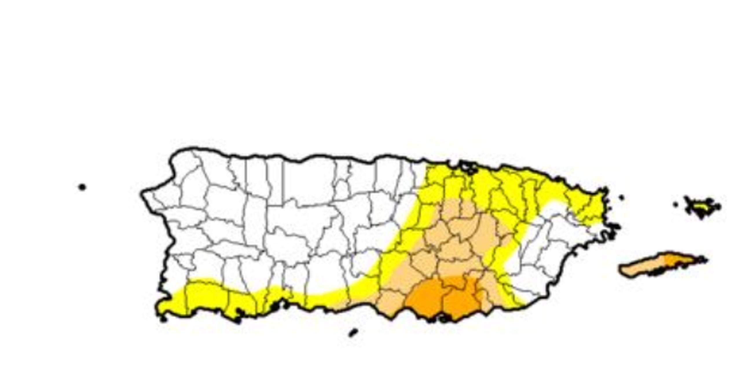 En el más reciente informe, el 57% de la Isla está libre de clasificaciones relacionadas a la sequía. (Captura)