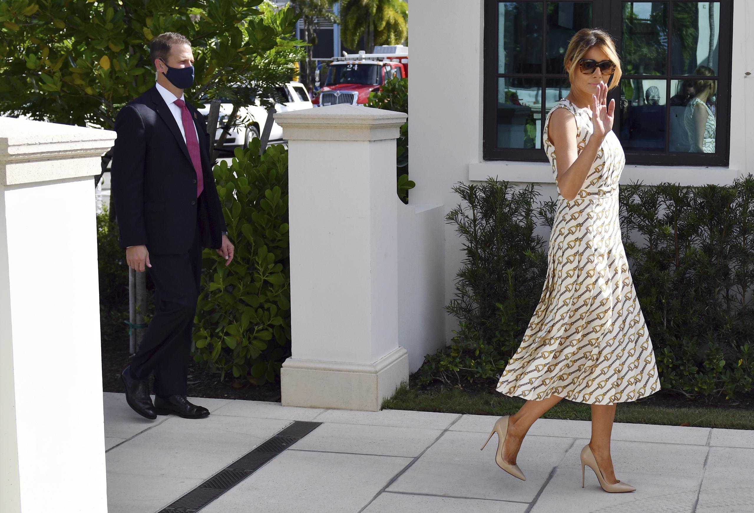 Melania Trump votó este martes en Palm Beach, Florida.