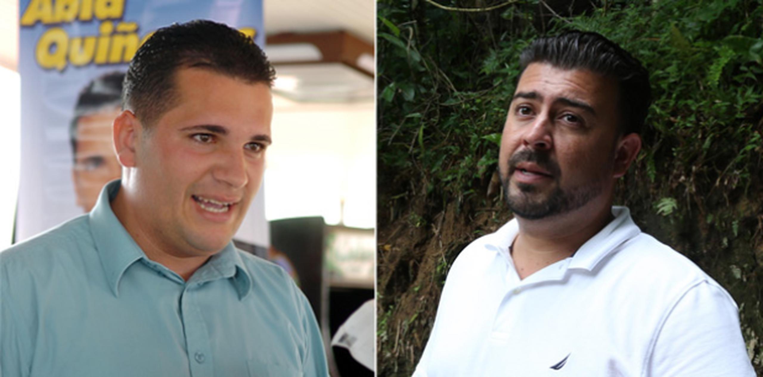 Michael Abid Quiñones Irizarry, representante del Partido Nuevo Progresista, y Ernesto Irizarry Salvá, alcalde de Utuado. (Archivo)
