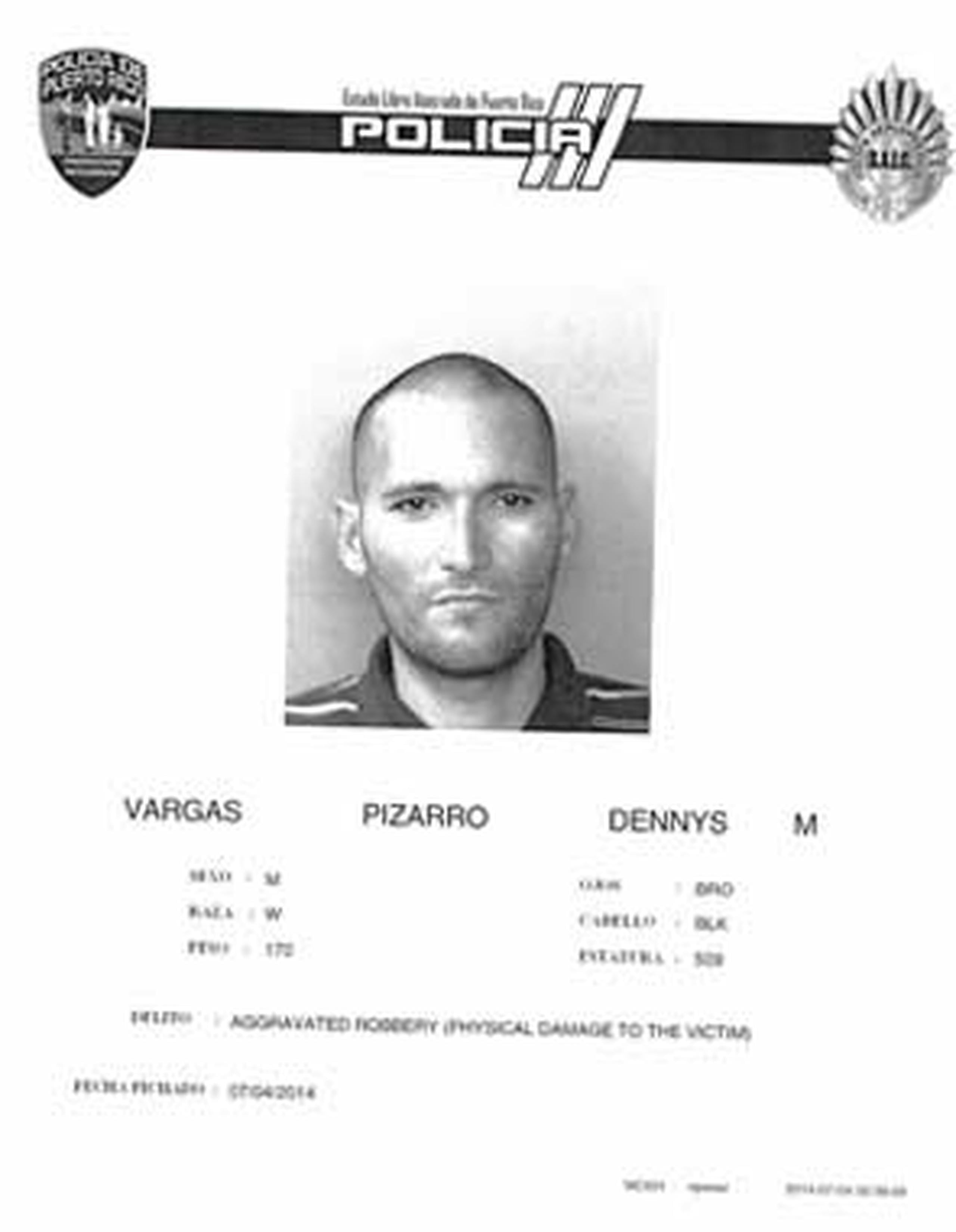 Dennys M. Vargas Pizarro, de 33 años, es uno de los dos implicados en un carjacking y persecución que culminó ayer frente a la entrada de la urbanización Los Árboles de la avenida Montehiedra. (Suministrada)

