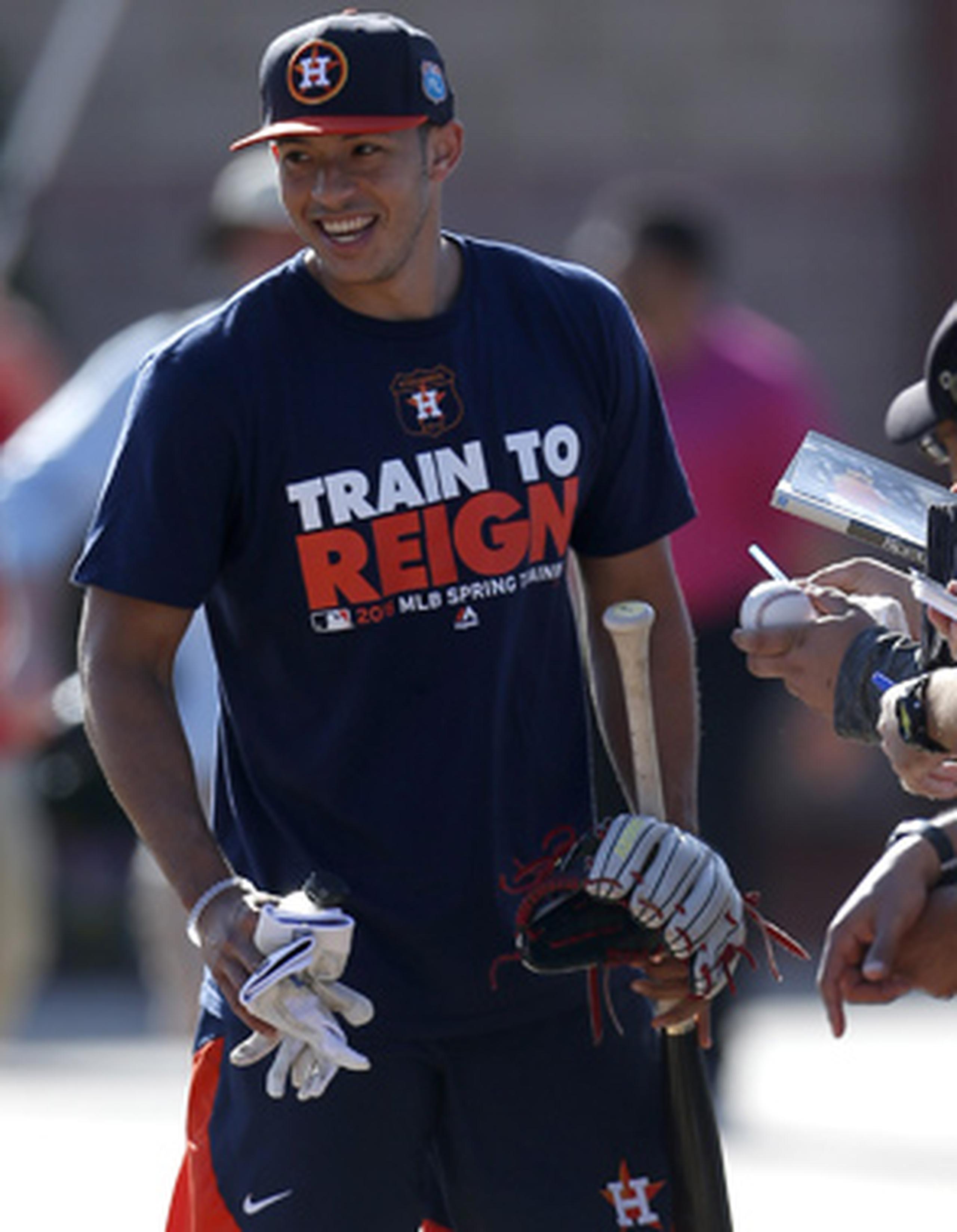 Correa ya se encuentra en Kissimmee, Florida, donde los Astros realizan sus entrenamientos primaverales. (Karen Warren/Houston Chronicle via AP)