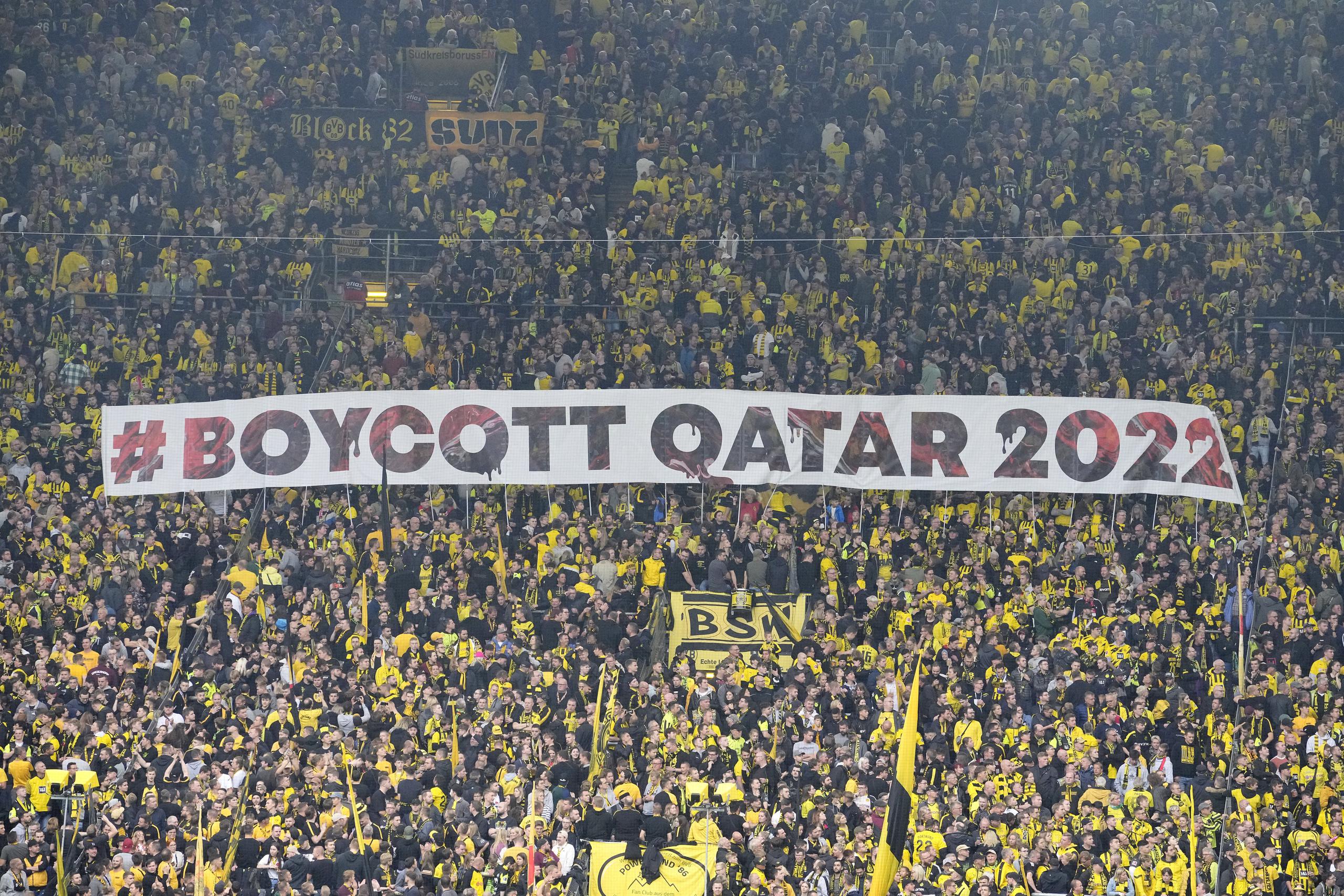 Las manifestaciones en contra del Mundial de Qatar han sido constantes durante los pasados meses en Alemania.