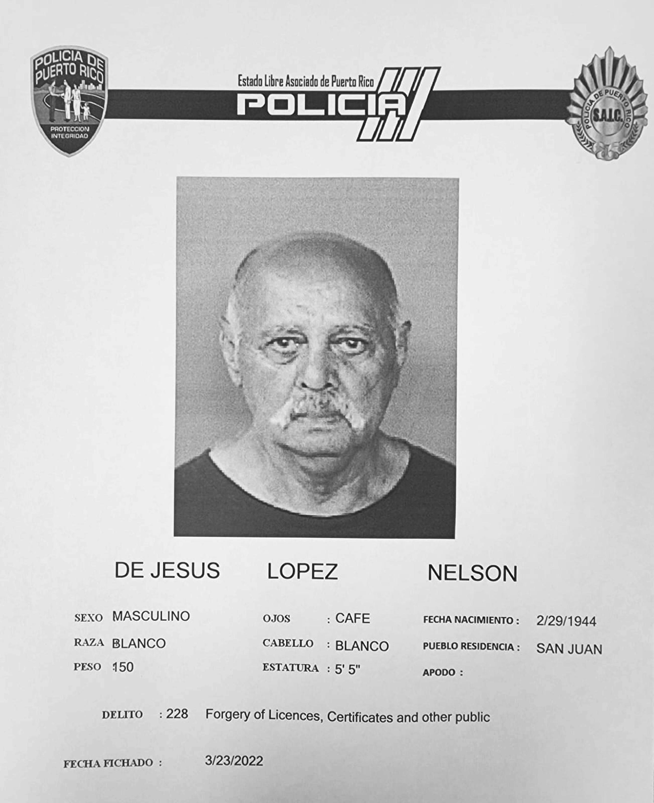 Nelson De Jesús López, fue acusado por tener una licencia e identificación falsa.