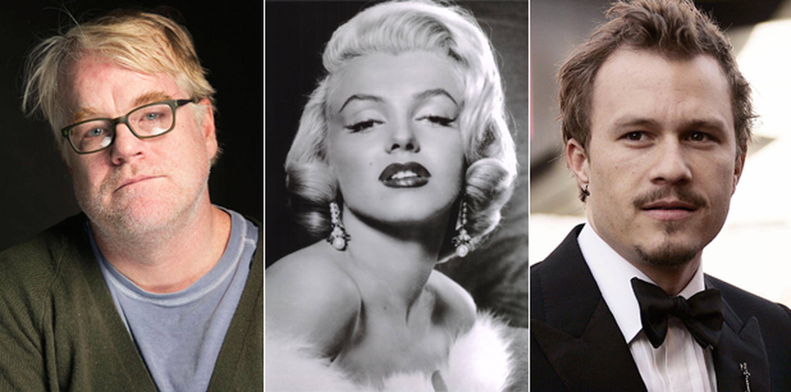 Philip Seymour Hoffman, Marilyn Monroe y Heath Ledger.