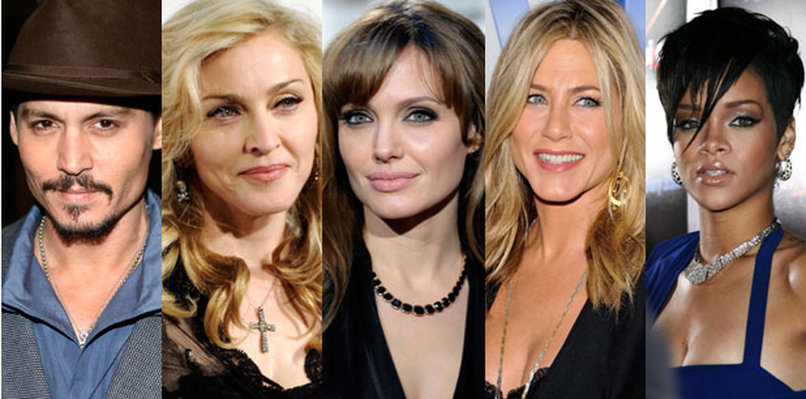 Johnny Depp, Madonna, Angelina Jolie, Jennifer Aniston y Rihanna son algunas de las celebridades que han consumido marihuana. (Archivo).
