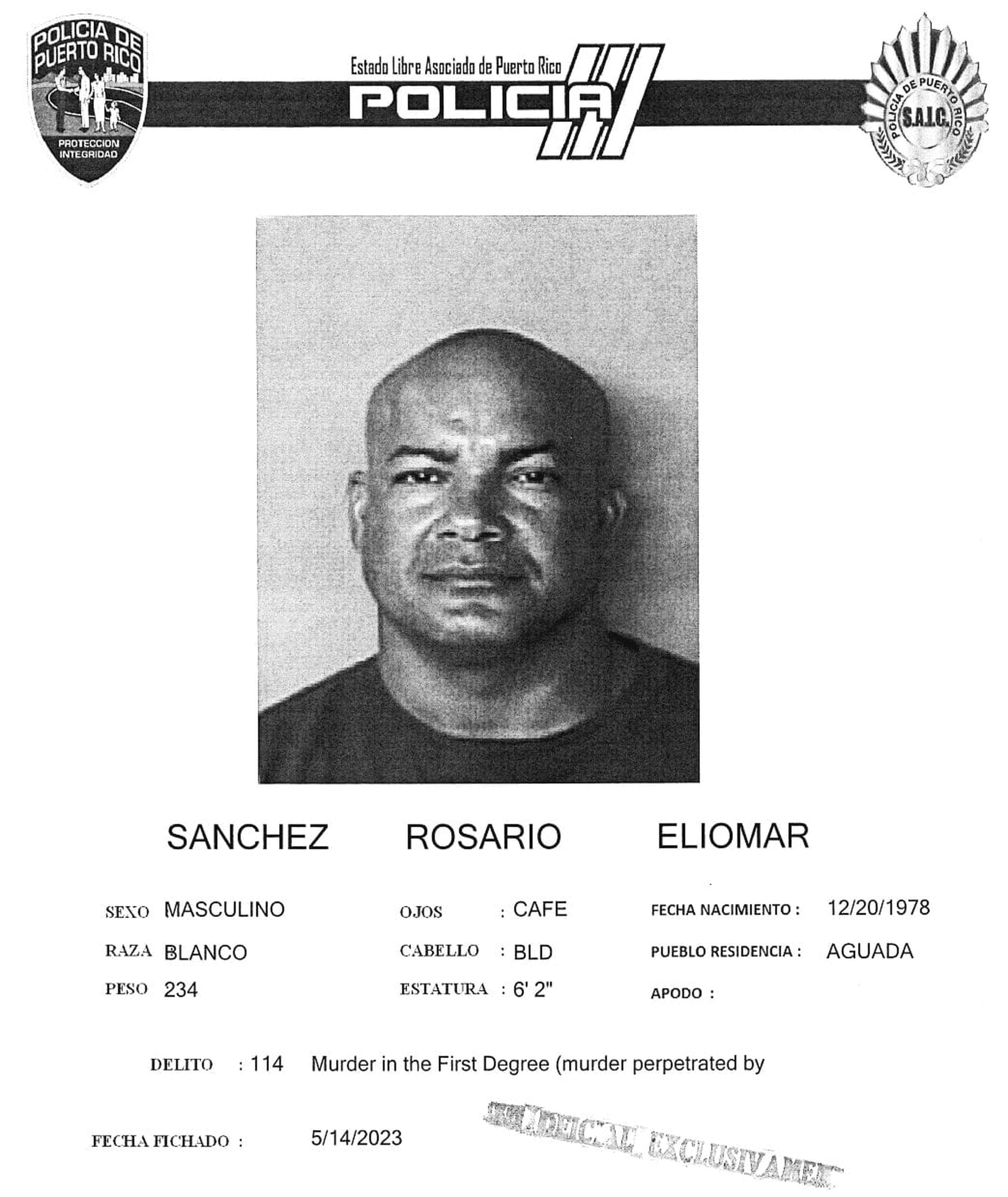 Eliomar Sánchez Rosario enfrenta cargos por herir de bala a su expareja.