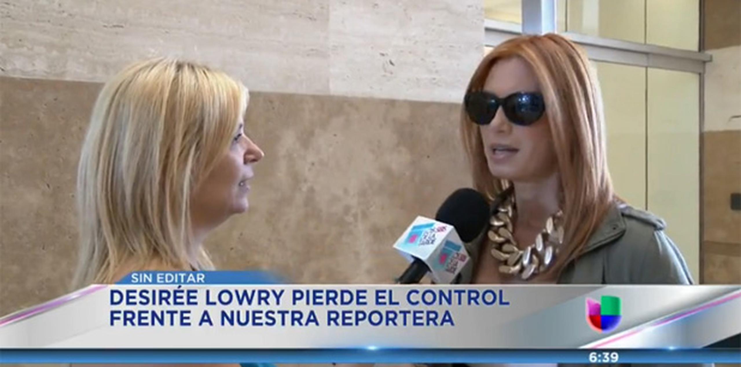Lowry aceptó ser entrevistada por la reportera Sylvia Hernández, del programa “Los 6 de la tarde” (Univisión Puerto Rico), en las instalaciones del canal.