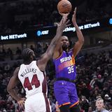 Kevin Durant y Devin Booker se combinaron en el triunfo de los Suns ante Chicago