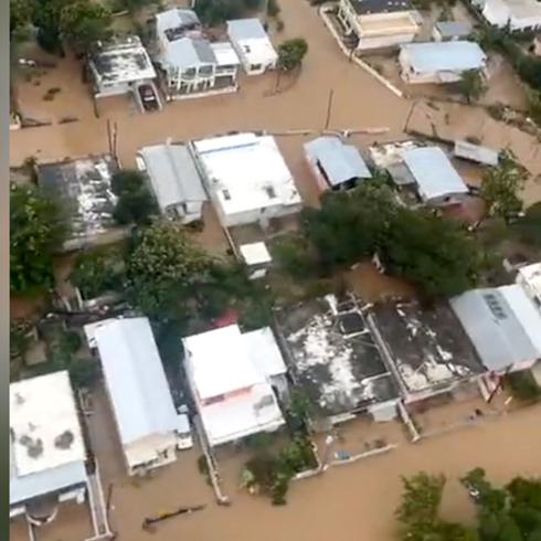 Imágenes aéreas de arrasadora inundación en Juana Díaz y Ponce
