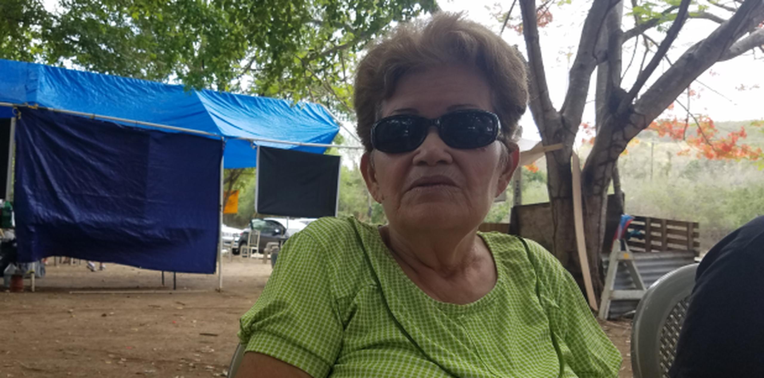 Rosa Rivera, de 72 años, contó que un cilindro cayó sobre el techo de una estructura que hay en el patio. (michelle.torres@gfrmedia.com)