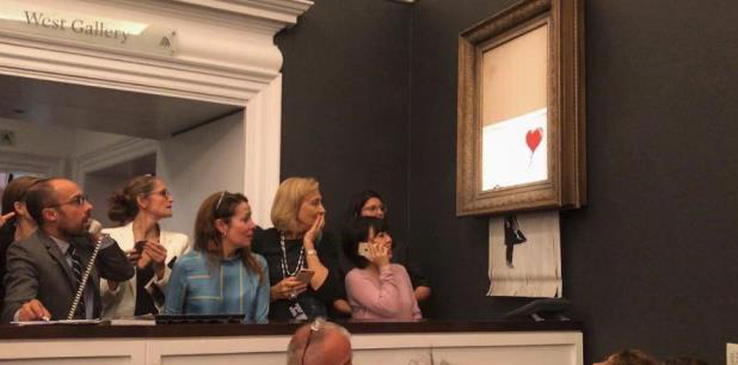 El cuadro de pintura en aerosol recaudó el triple de lo estimado e igualó el récord para el artista. (Instagram / @banksy)