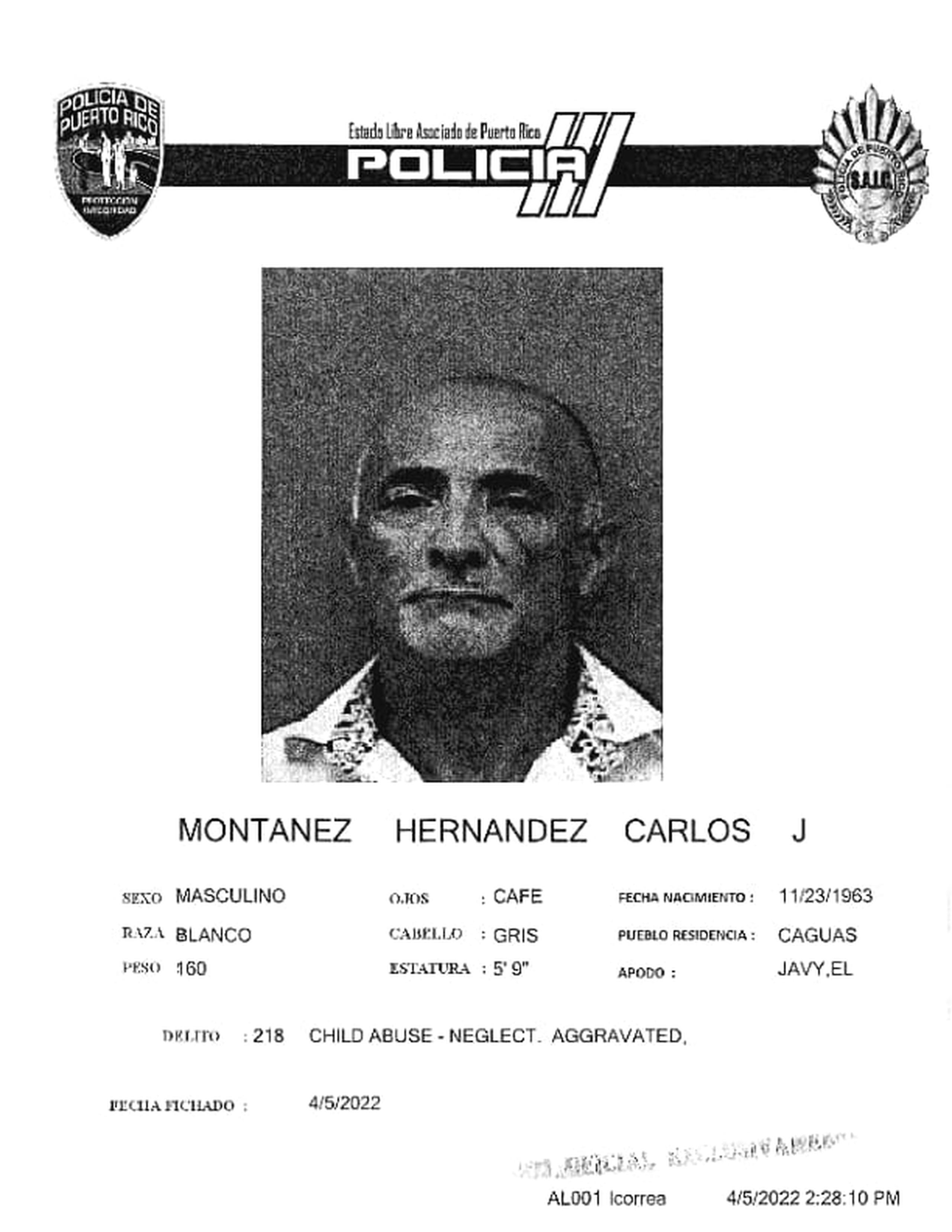 Carlos J. Montañez Hernández fue acusado por actos lascivos, agresión sexual y maltrato de menores, contra una adolescente.