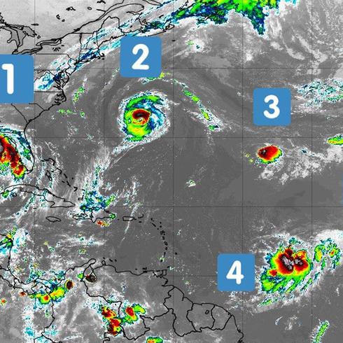 La hora del tiempo: hay cinco ciclones tropicales en el Atlántico